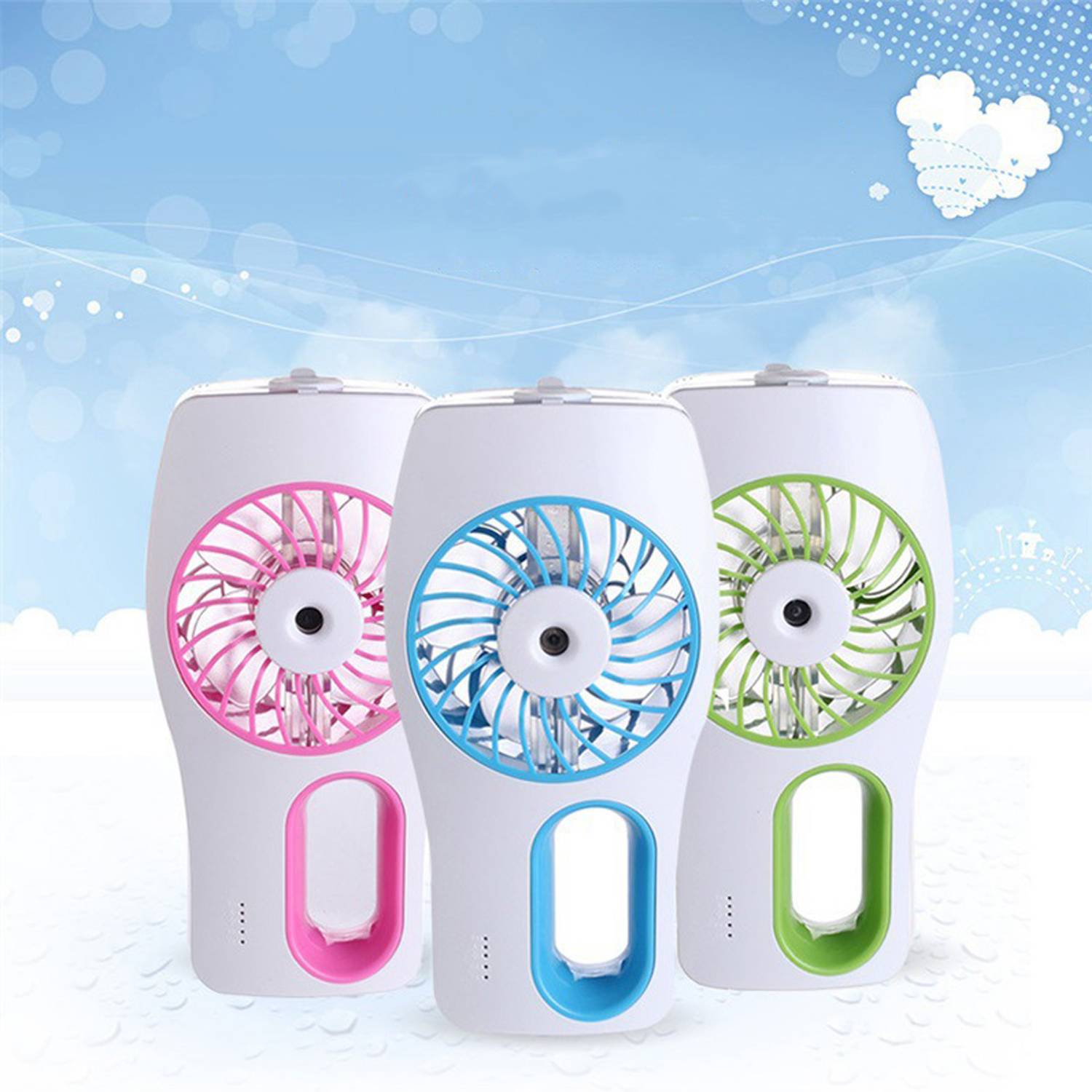 Portable Echargeable Spray Humidification Mini Electric Fan 4