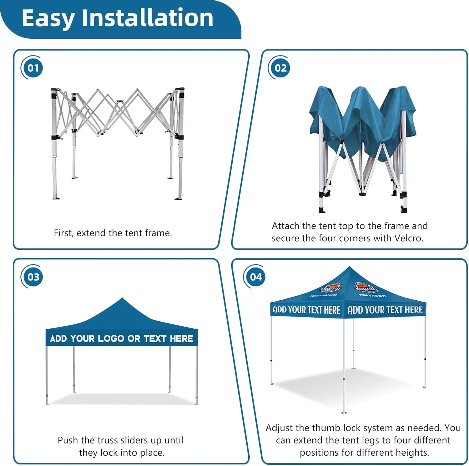 10' x 10' Pop Up Tent Kit w/ Steel Frame 1