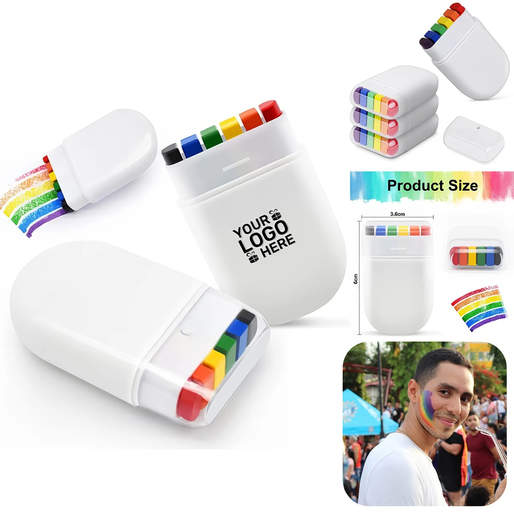 Rainbow Face Body Paint 3