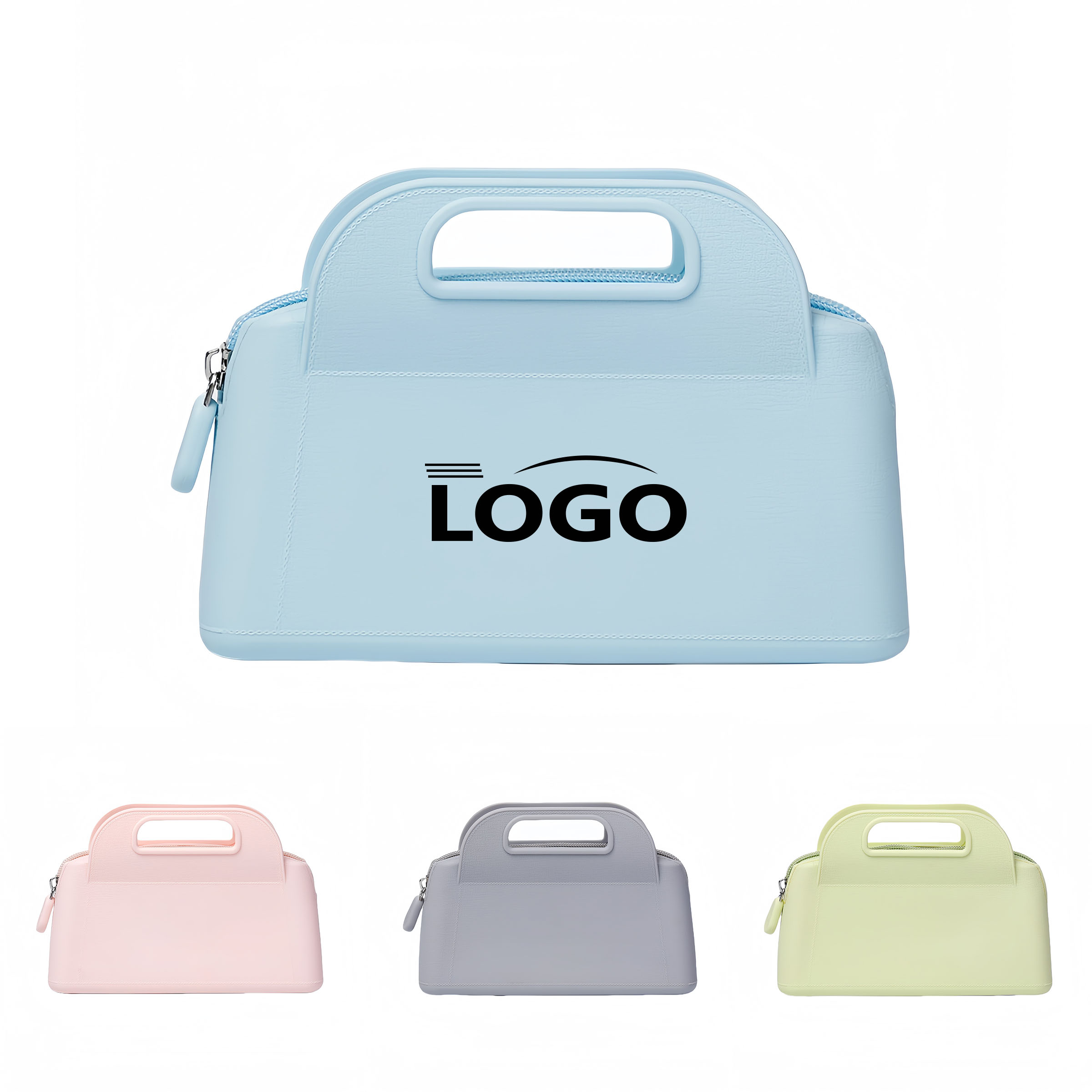 Candy-Colored Travel Cosmetic Bag with Handles 2