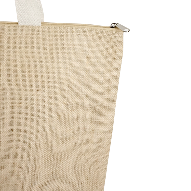 Portland Recycled Cotton Top Zipper Jute Tote 6