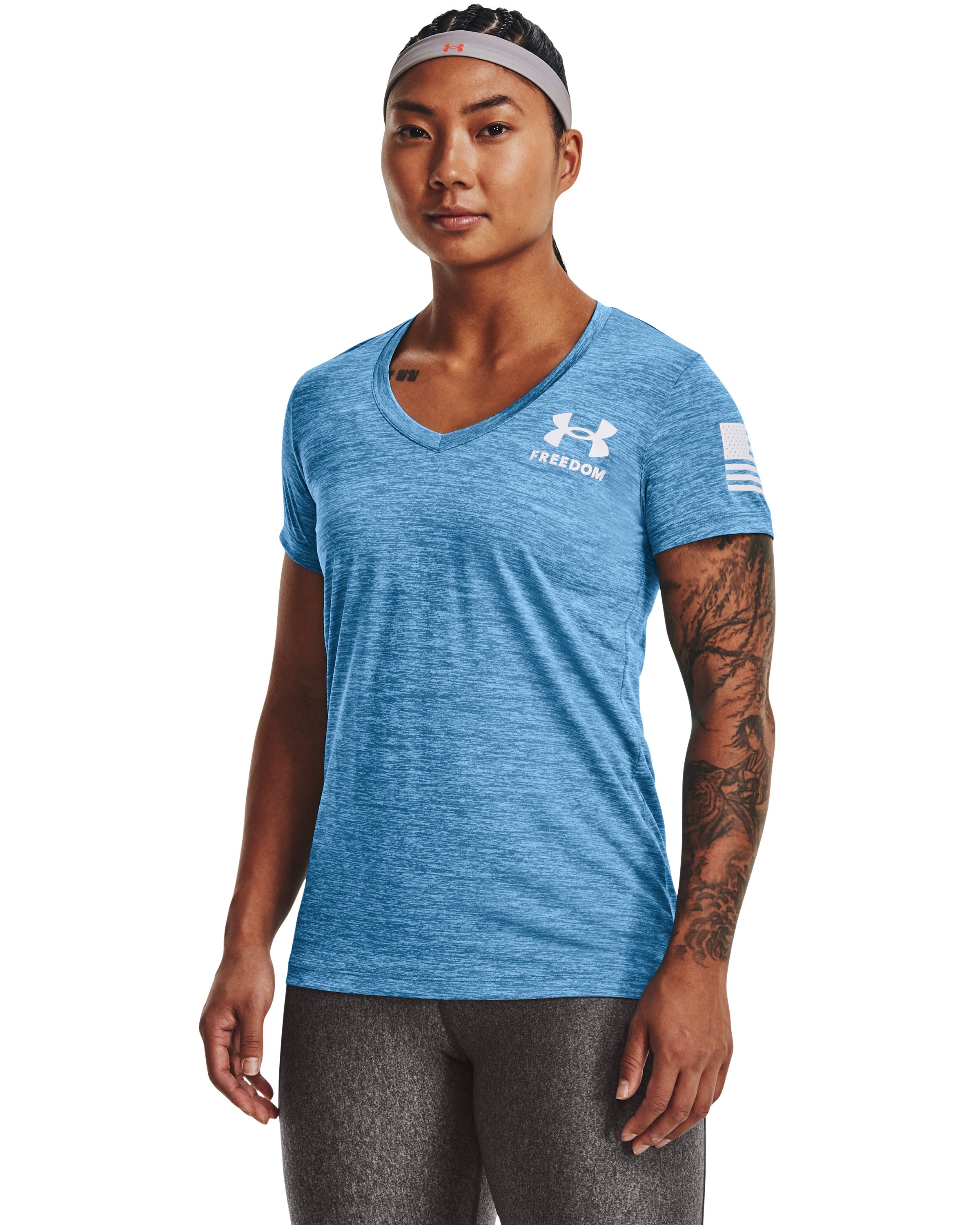 UA Tech Freedom Women's Short Sleeve V-Neck 13