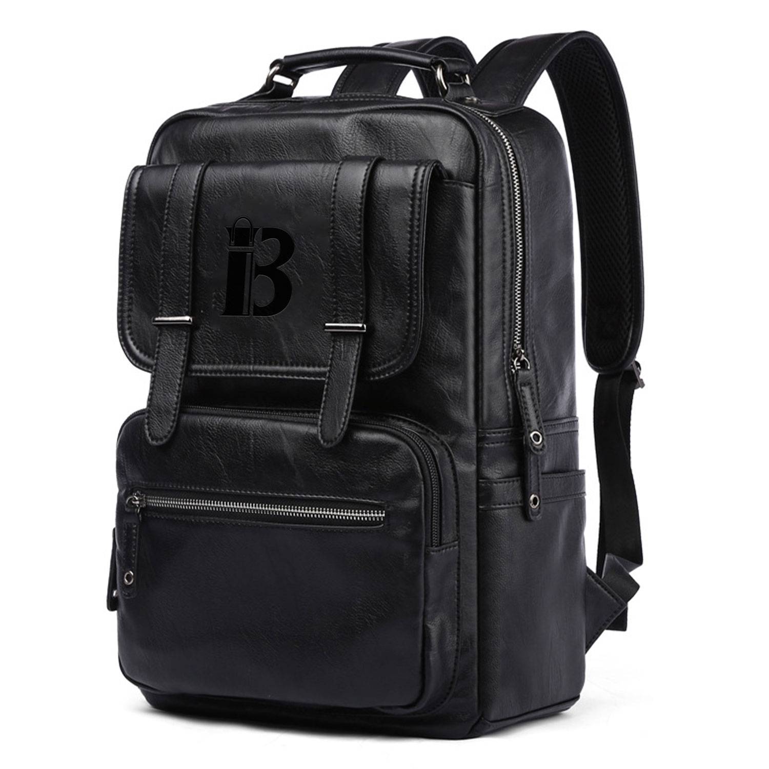 14 Inches Laptop Pu Leather Middle School Students Backpack