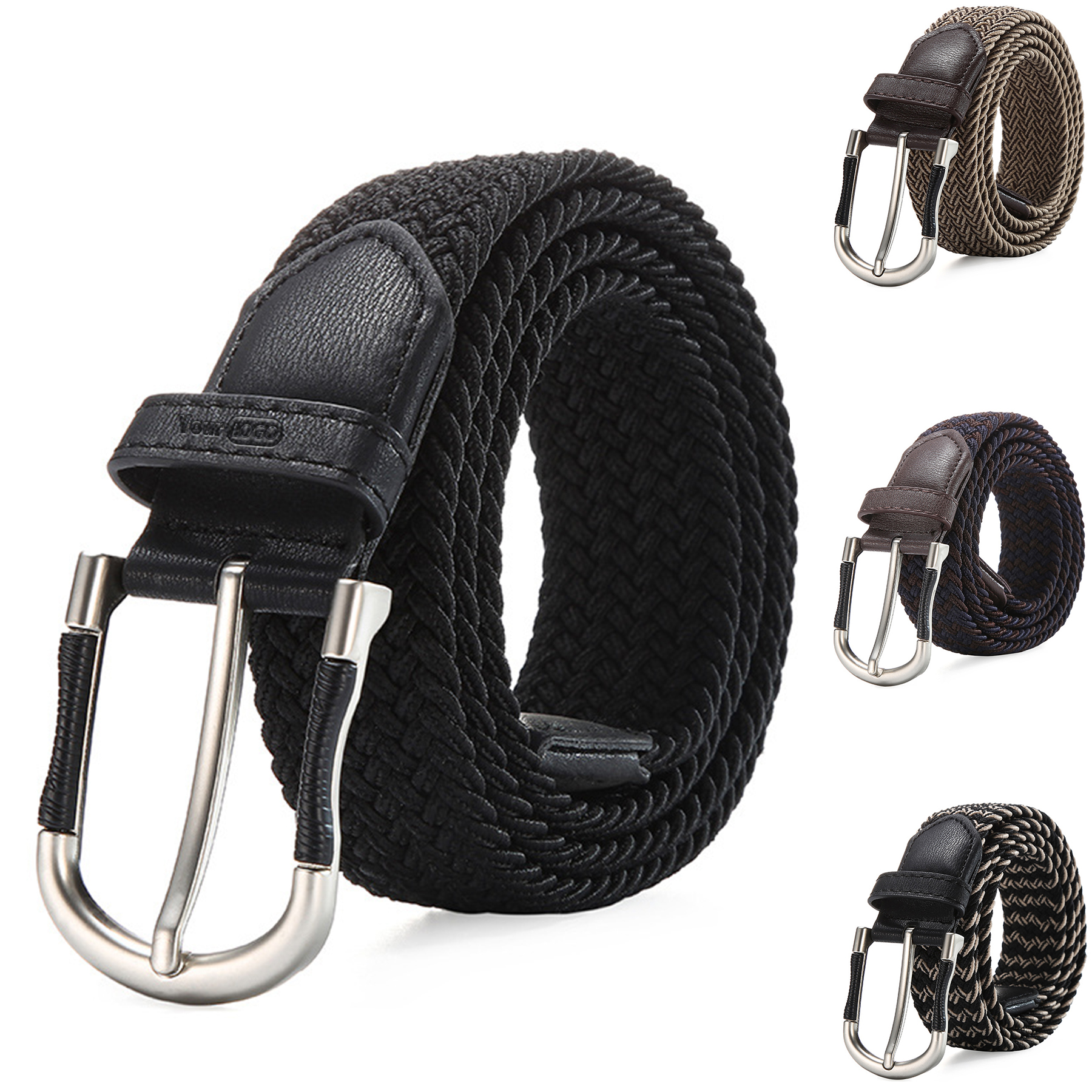 Mens Woven Braided Web Belt 1