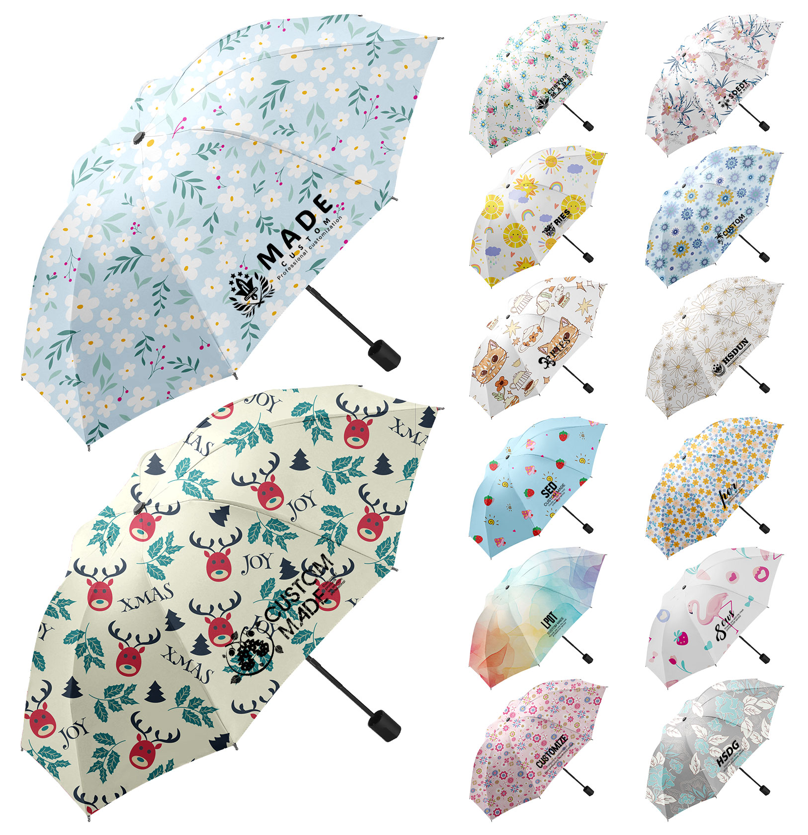 Customized Full Color Printing Manual 8 Rib Umbrella 19