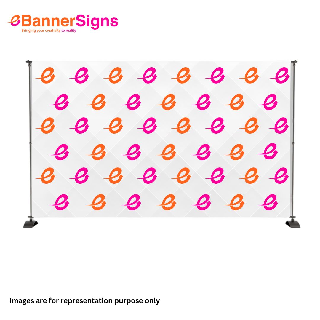  Step & Repeat Straight Pillow Case Backdrop (Graphics + Hardware)  1