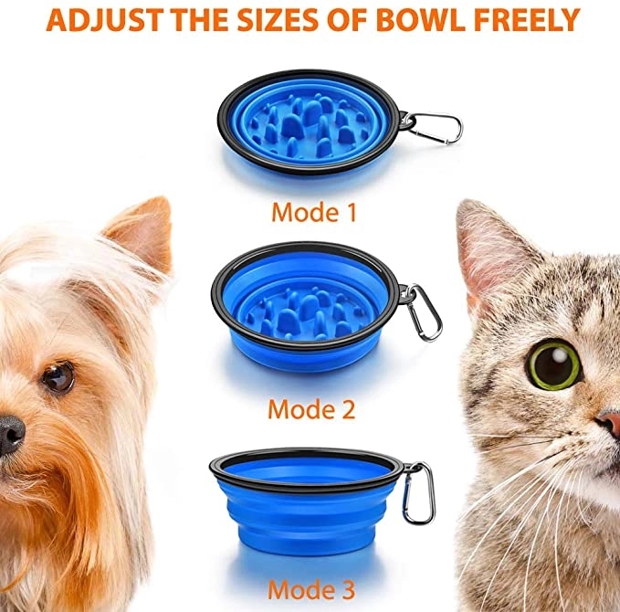 Collapsible Foldable Slow Feeder Pet Dog Cat Puppy Silicone 5