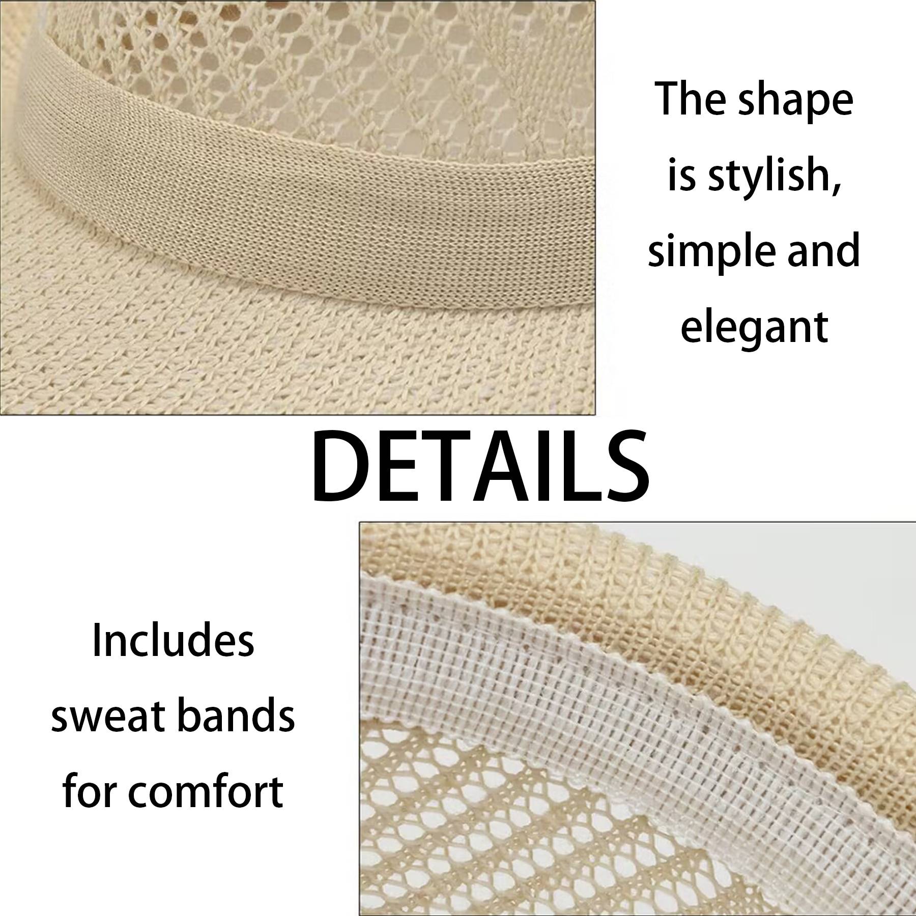 Polyester Solid jacquard breathable sun hat 7
