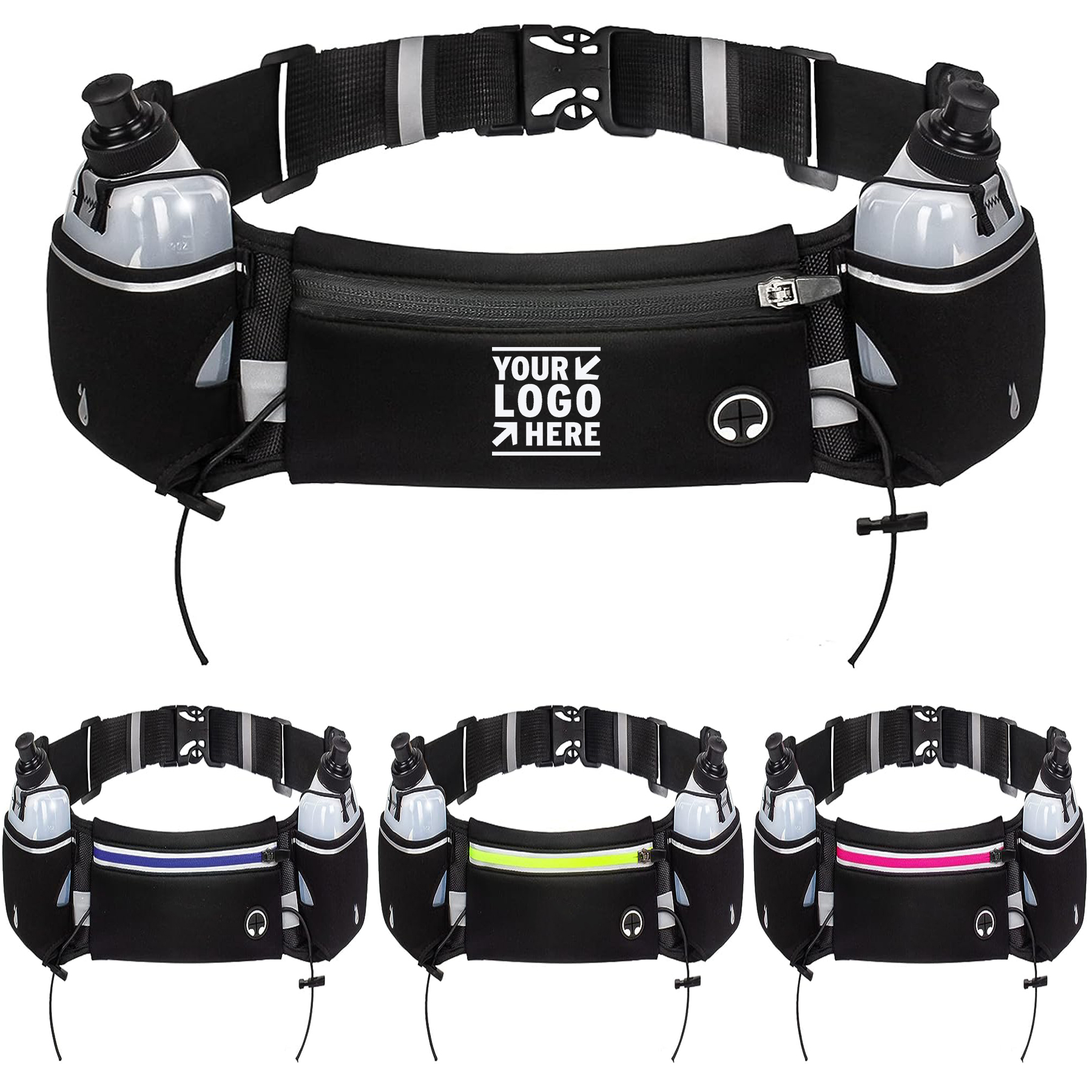 Men Women Upgraded Running Hydration Water Bottle Holder Pouch Belt 