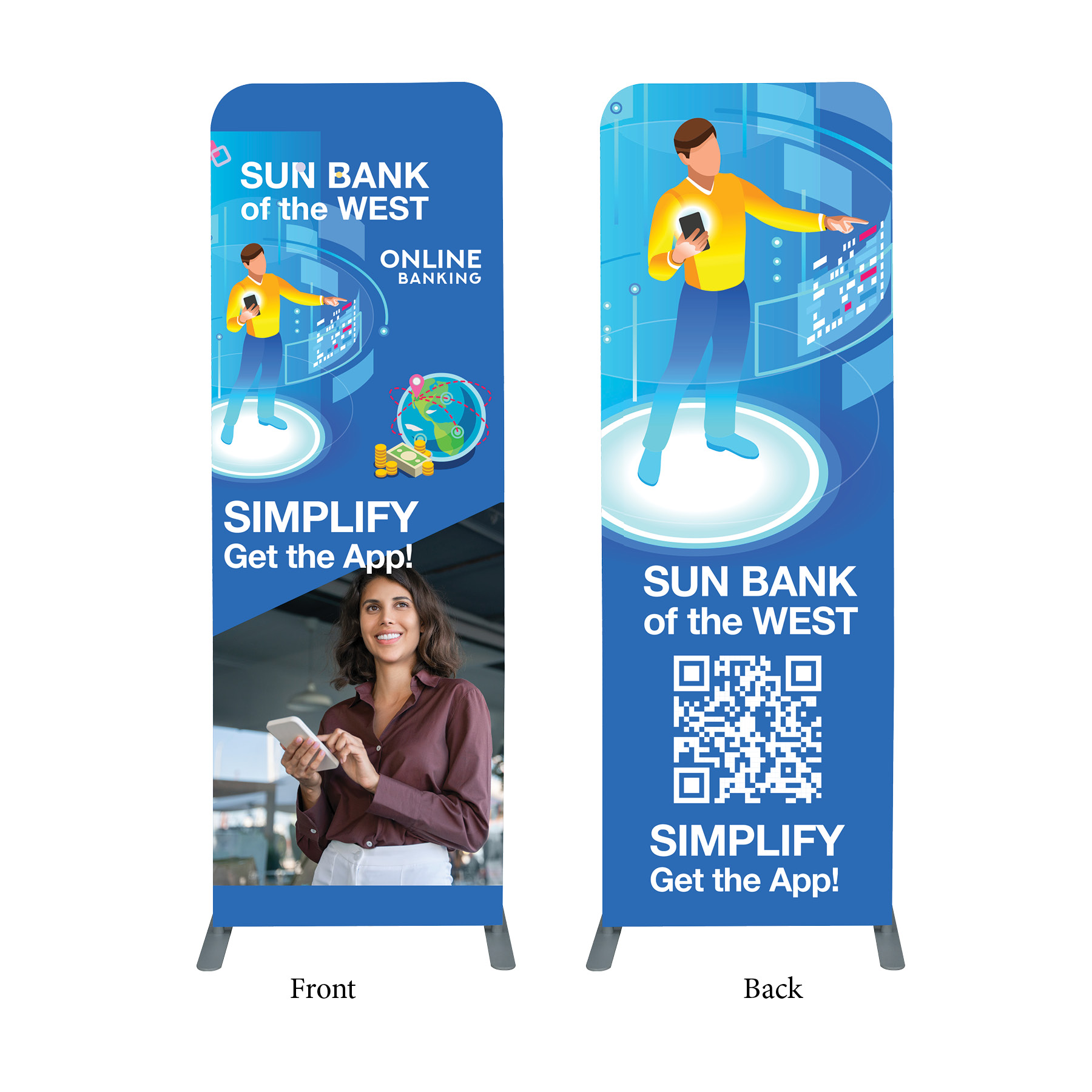 DisplaySplash Double Sided Fabric Floor Banner - 31 ½" W x 89 ¾" H 5
