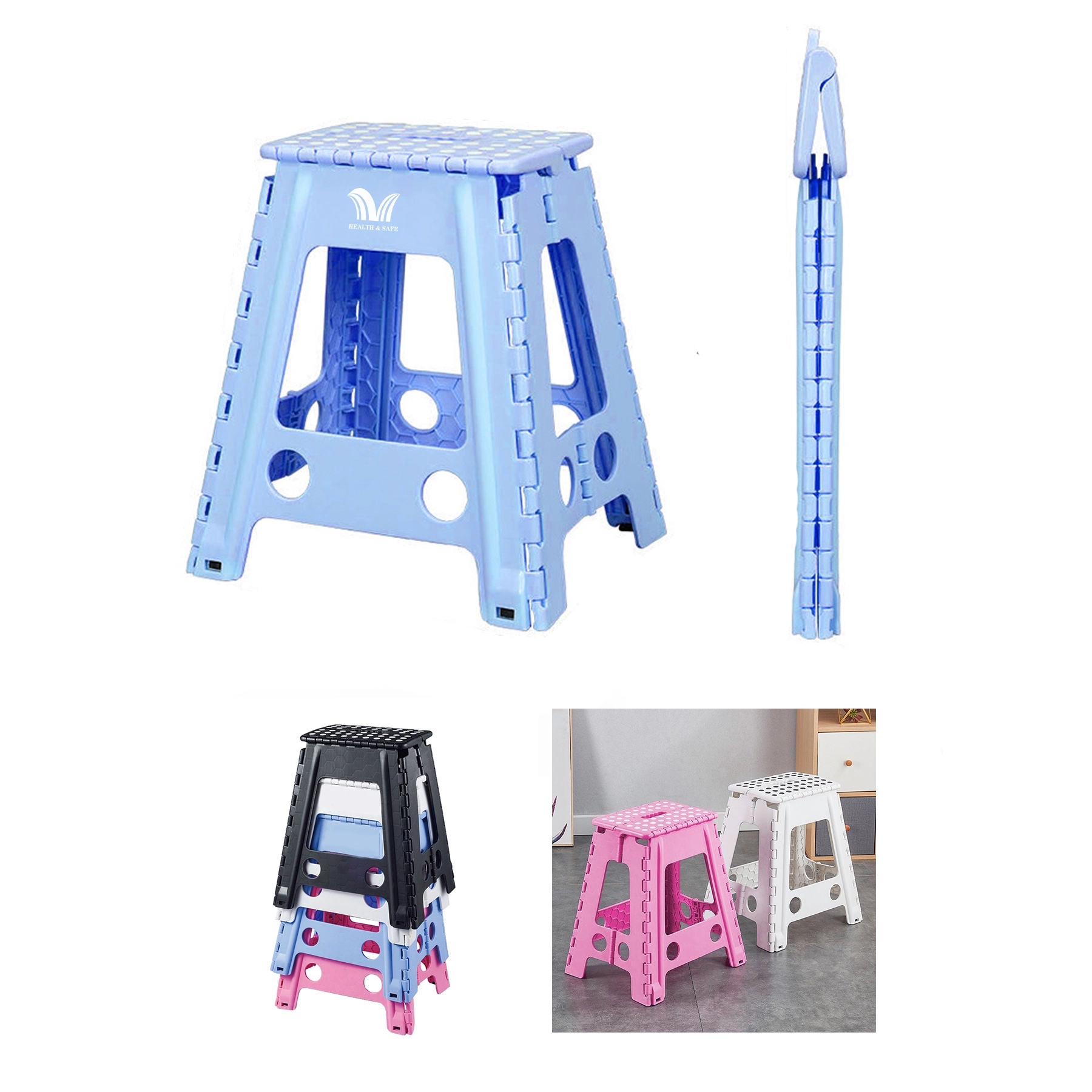 Lightweight Collapsible Folding Step Stool Plastic 2