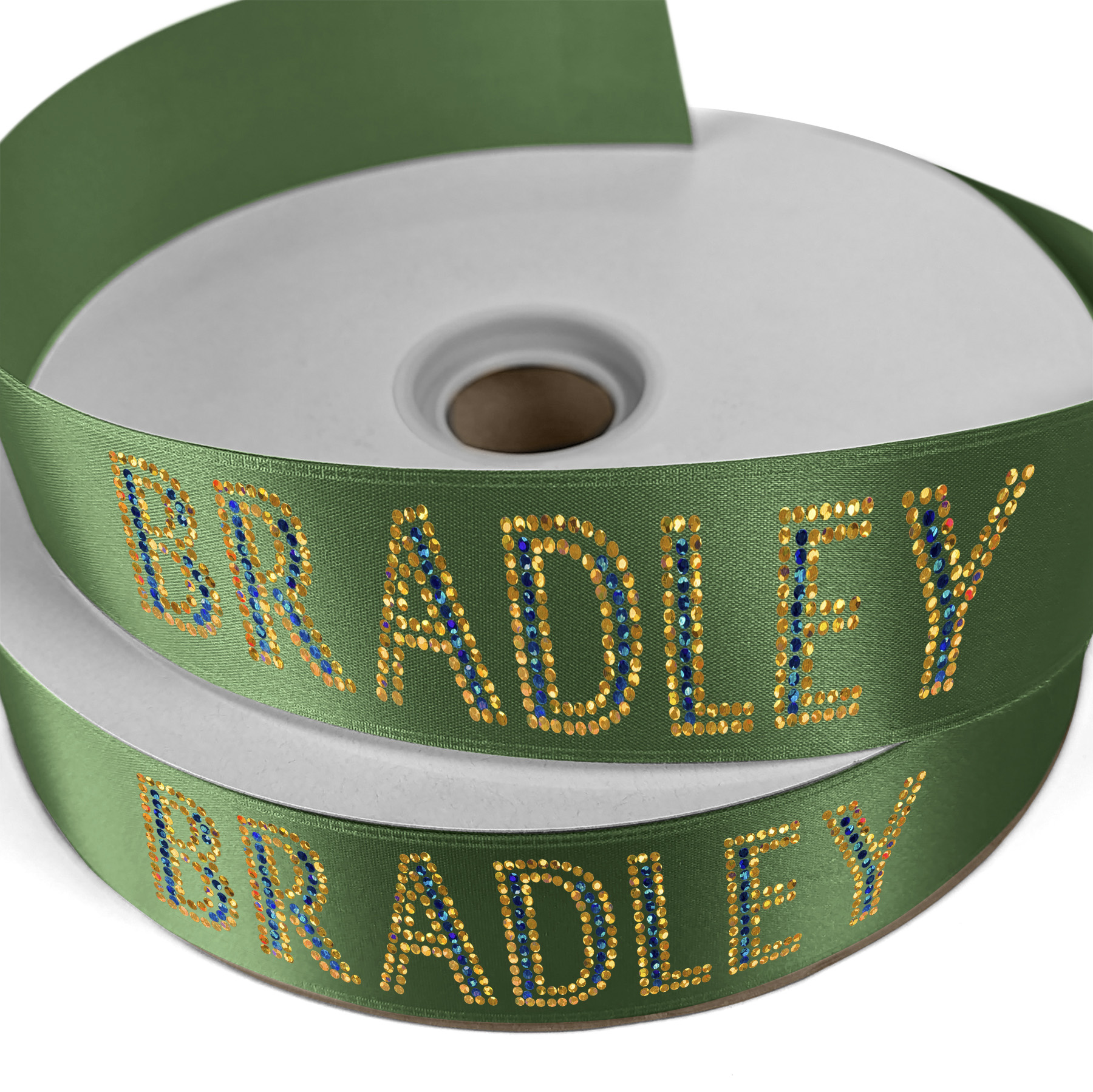1 1/2" Badge Satin Ribbon - 100yd Roll - Sparkle 25
