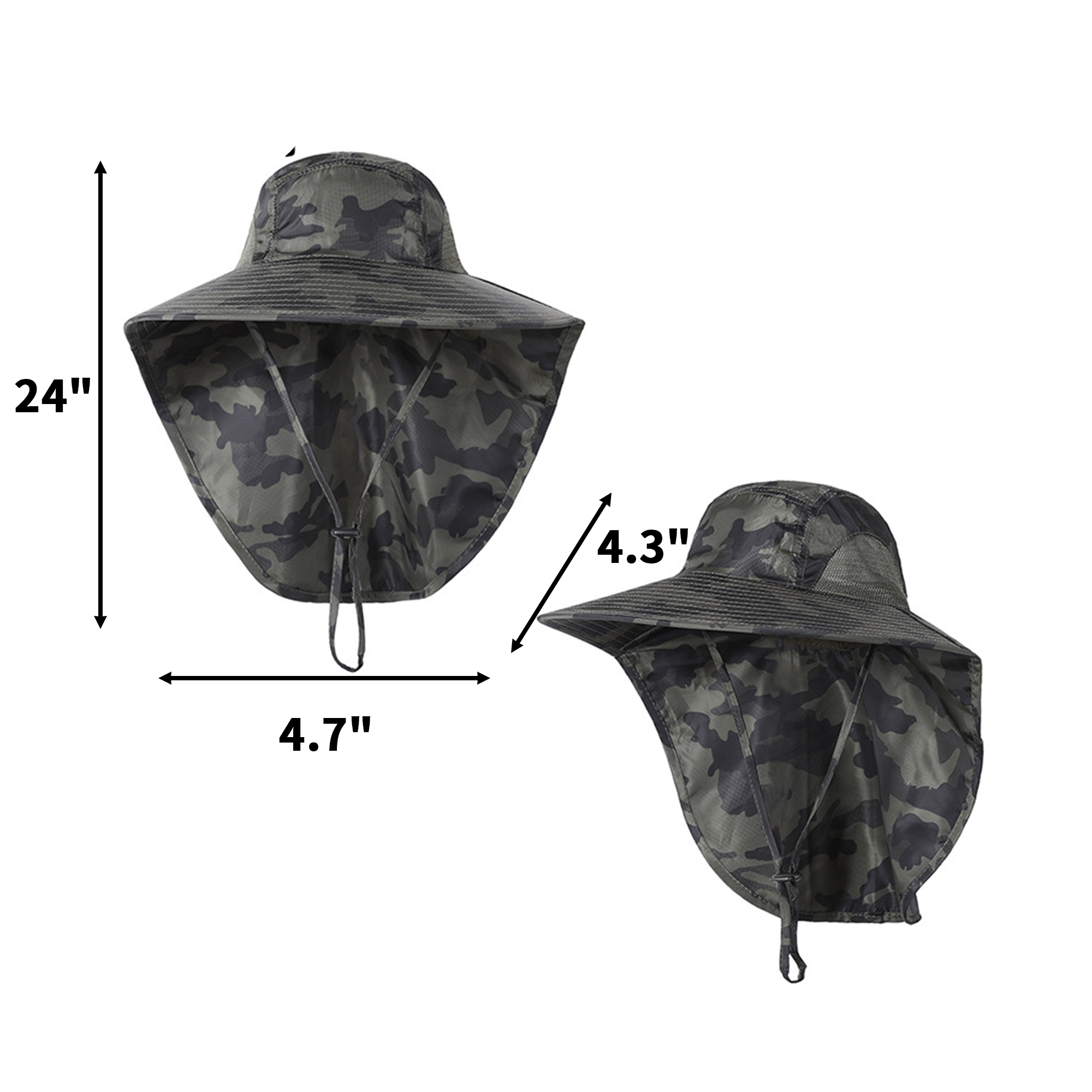 Wide Brim Sun Shield Hat With Neck Flap 6