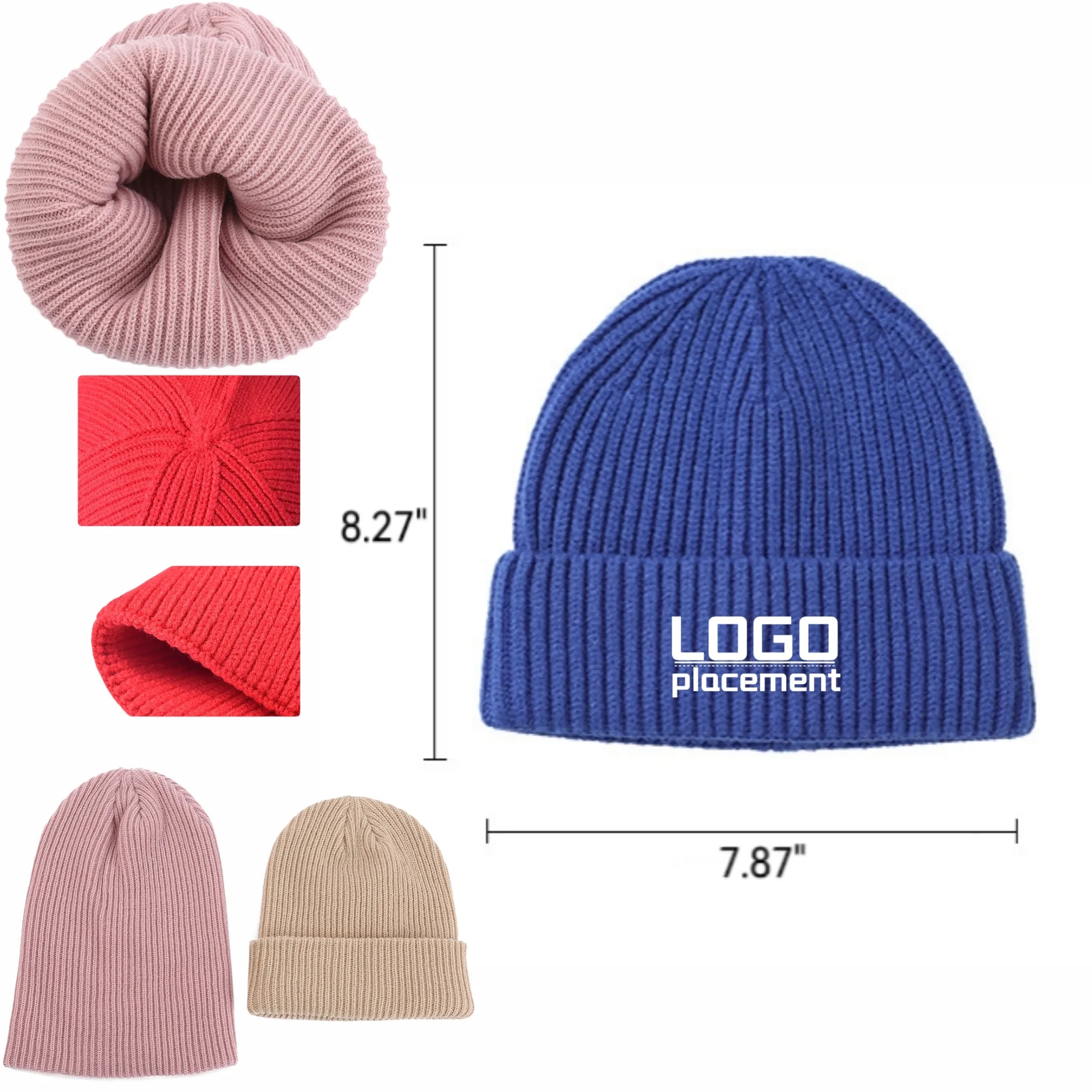 Winter Knitted Beanie, Warm, Various Colors 3