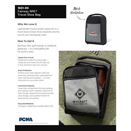 Fairway RPET Travel Shoe Bag, custom luggage with logo imprint 32