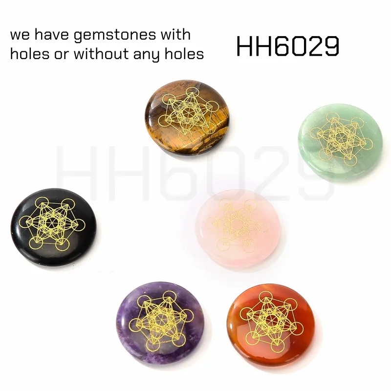 Engraved Pocket Stone Positive Rocks Gemstones Round 5
