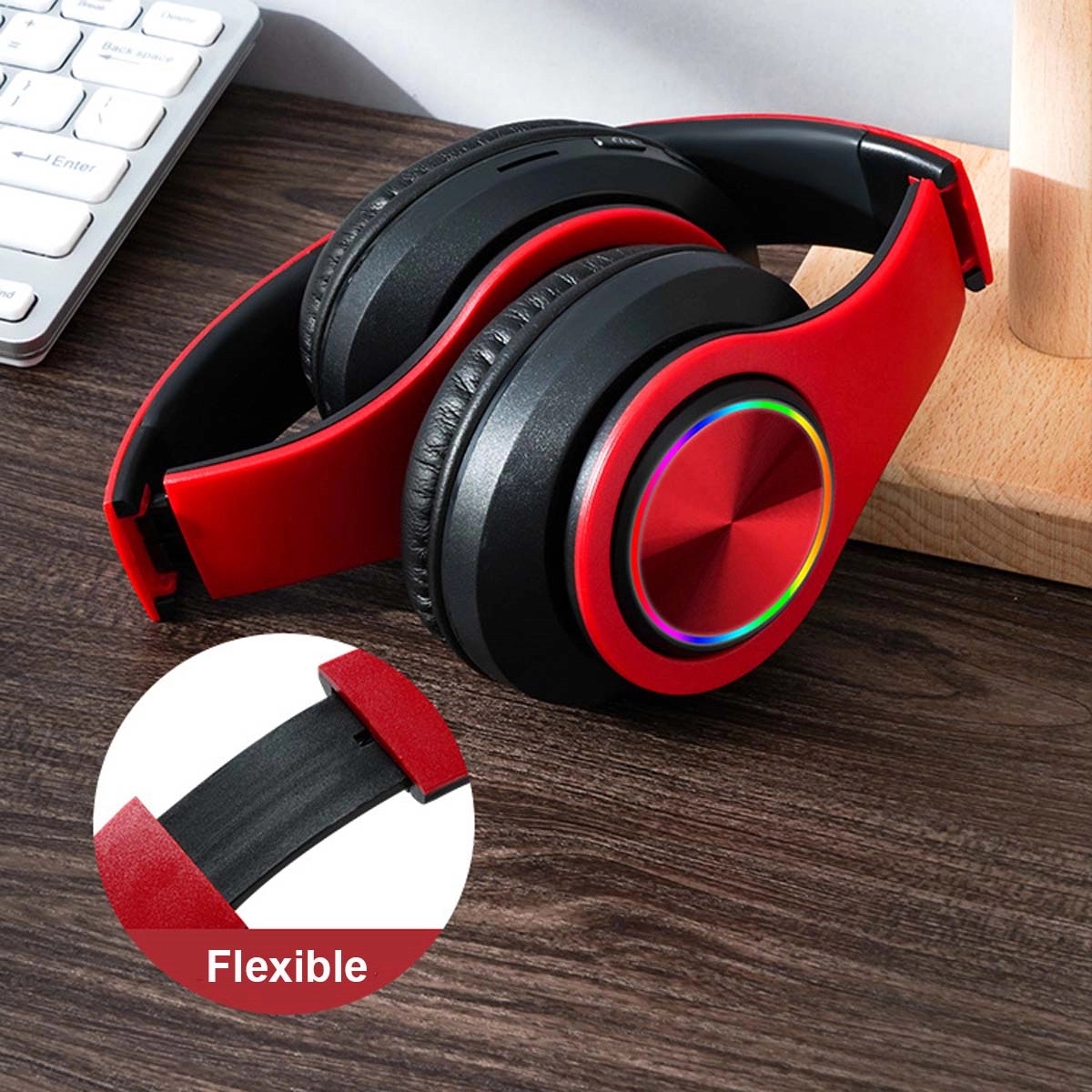 Colorful LED Lights Bluetooth Headphones 3