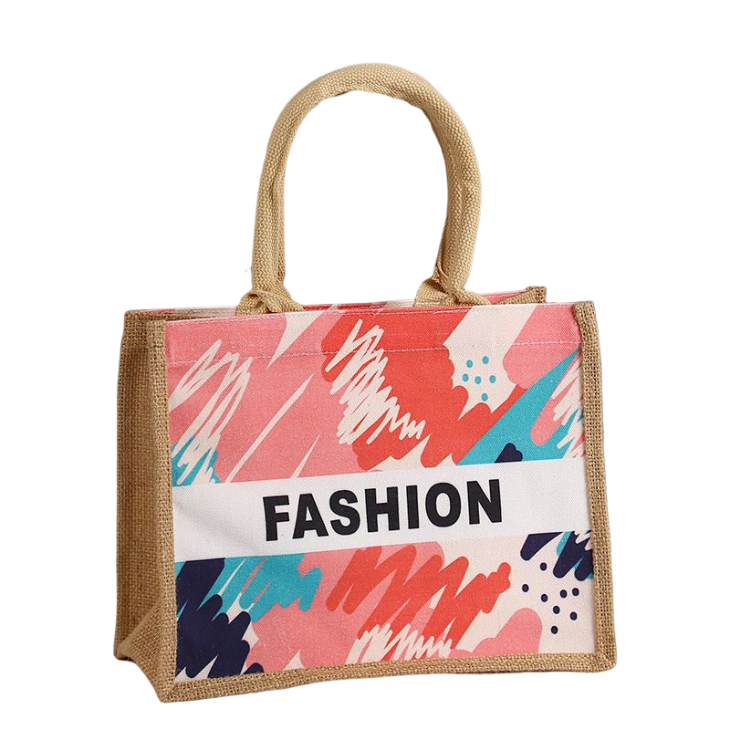 Natural Jute Tote Bag, custom tote bag with logo imprint 4