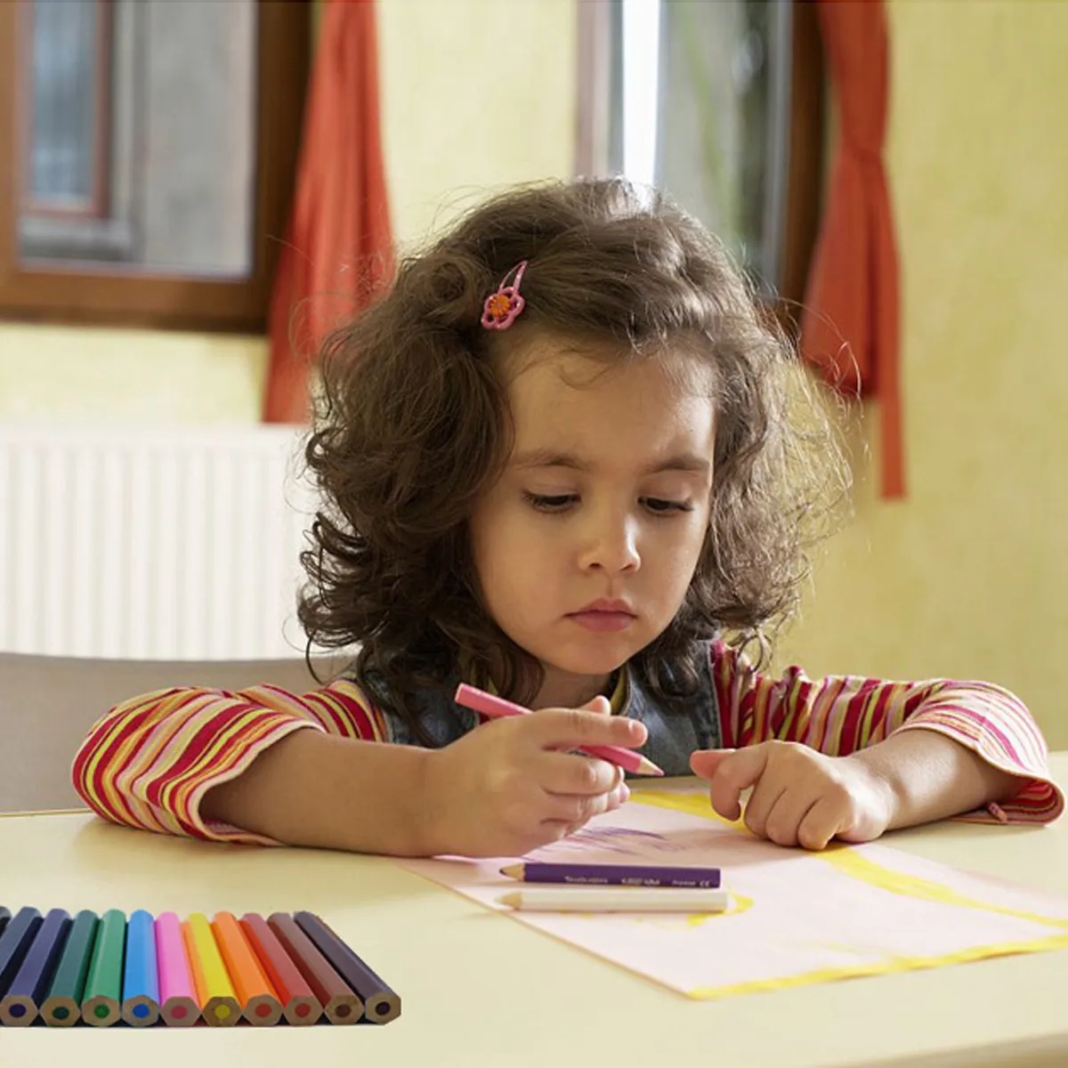 Kids Coloring Book Set With 6 Colored Pencils 3