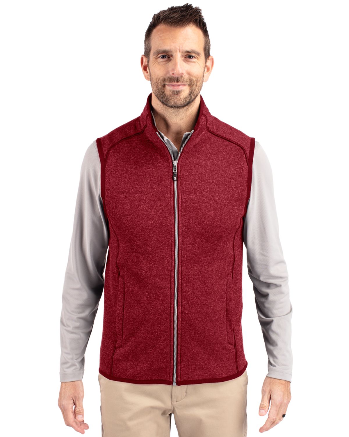 Cutter & Buck Mainsail Sweater-Knit Mens Full Zip Vest 16