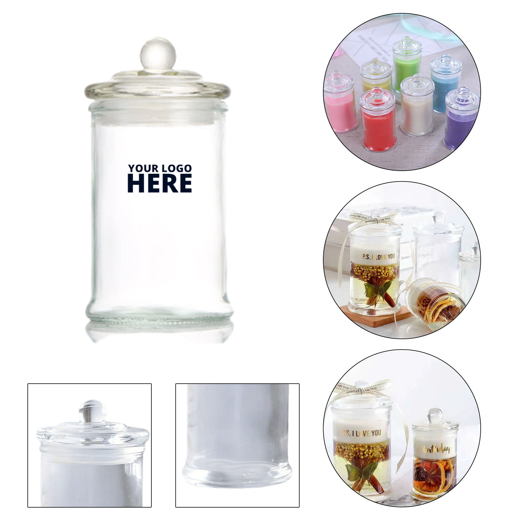 5oz Votive Glass Candle Holders With Lid 2