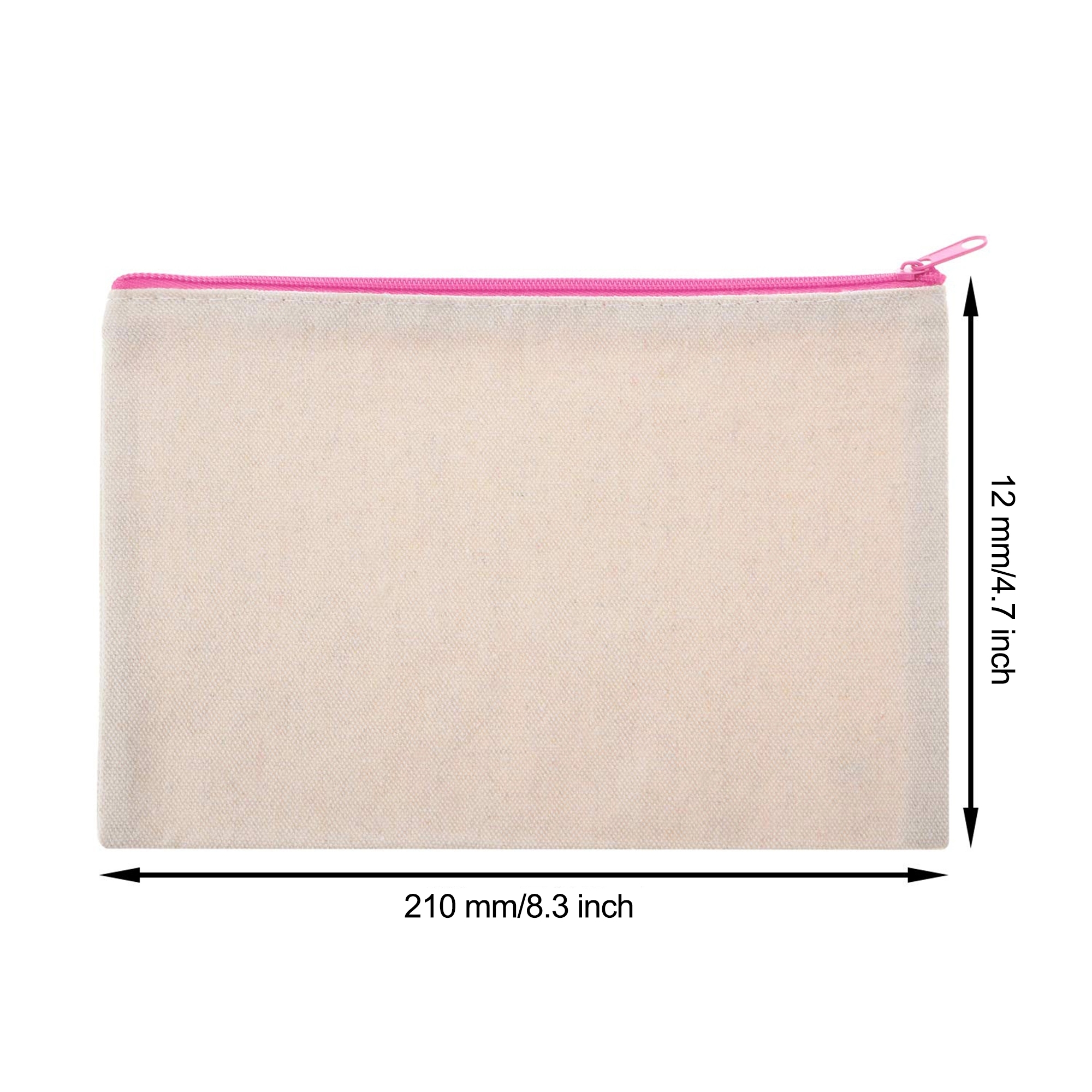 Canvas Makeup Bag with Zipper, custom tote bag with logo imprint 2