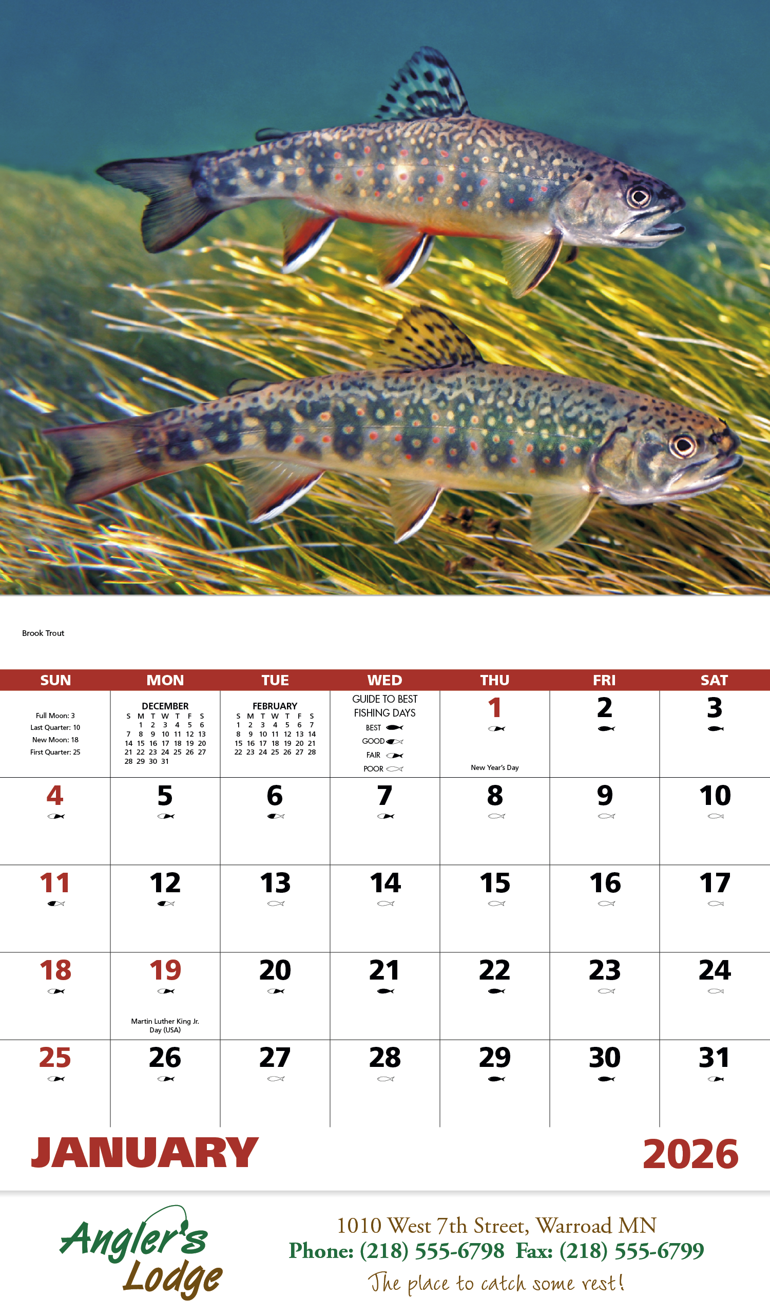 Good Value™ Fishing - Stapled Calendar 11