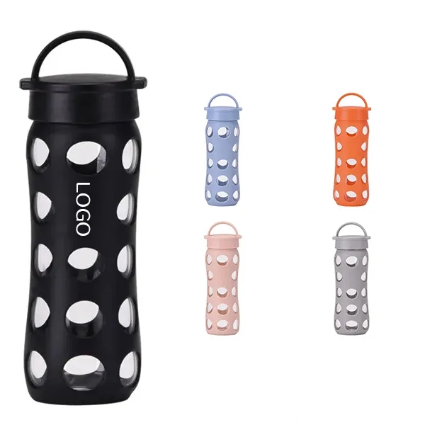 16 oz Glass Cup with Borosilicate and Silicone Sleeve 2