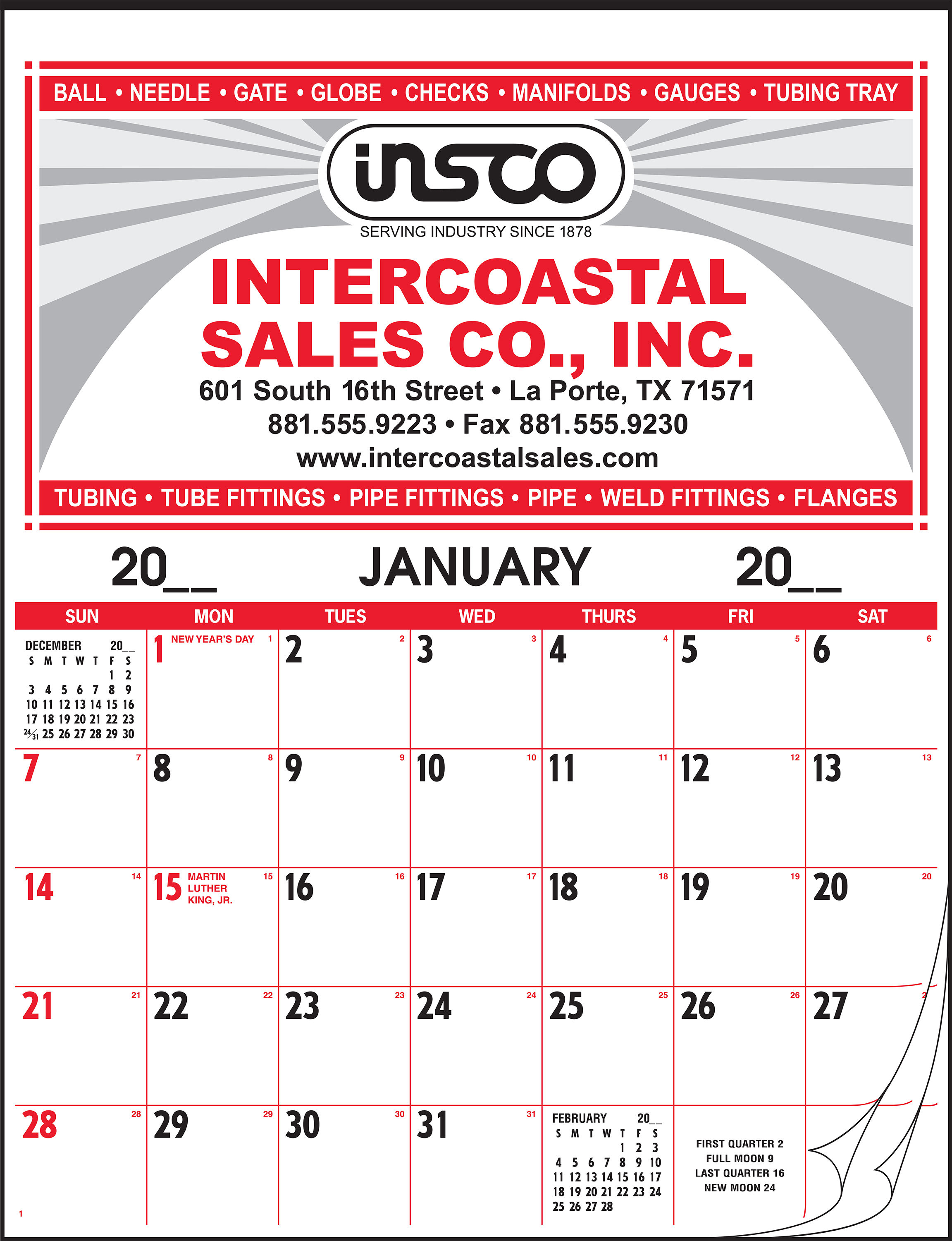 Style 500 12-Sheet Calendar 1