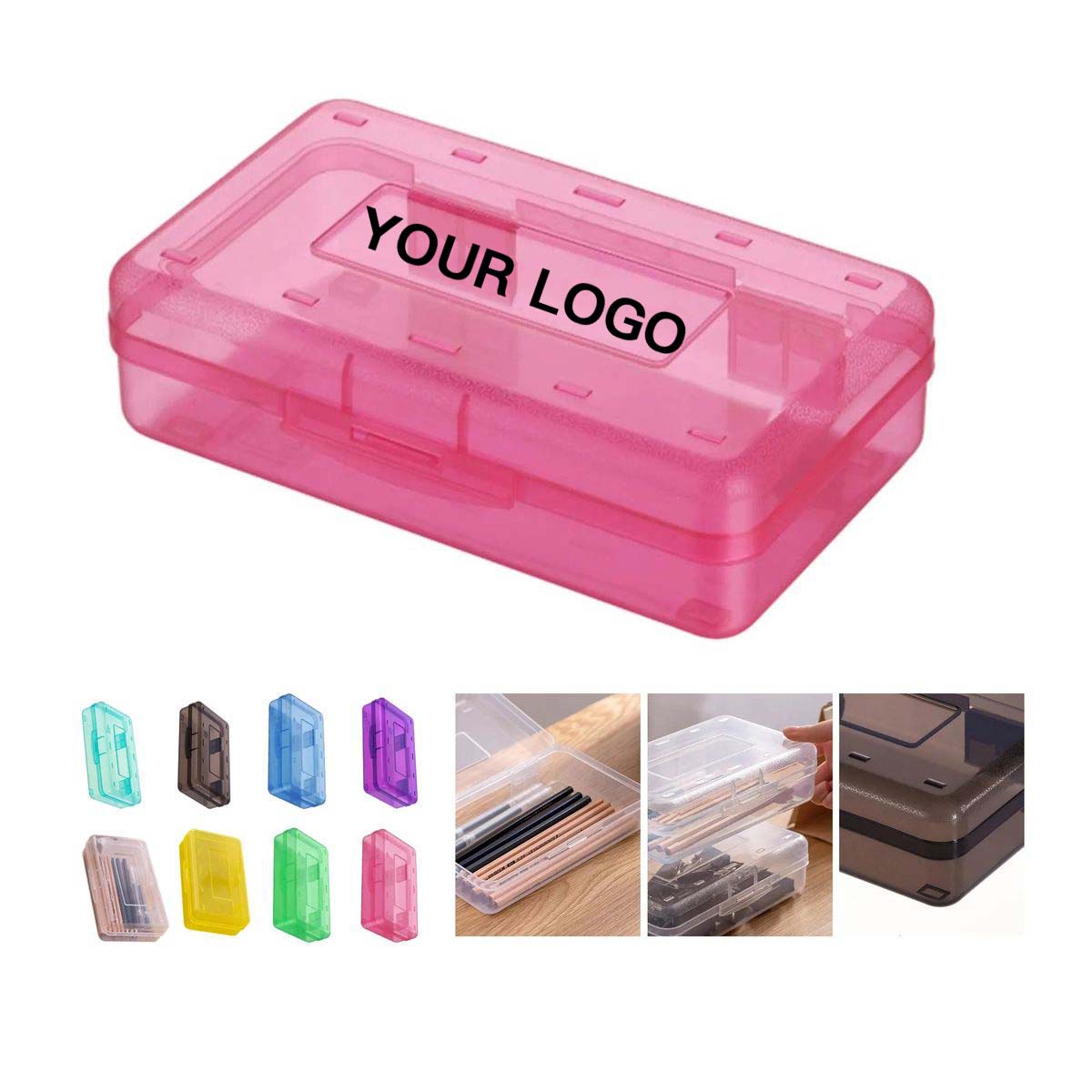 Clear Stationery Container with Rounded Edges 2