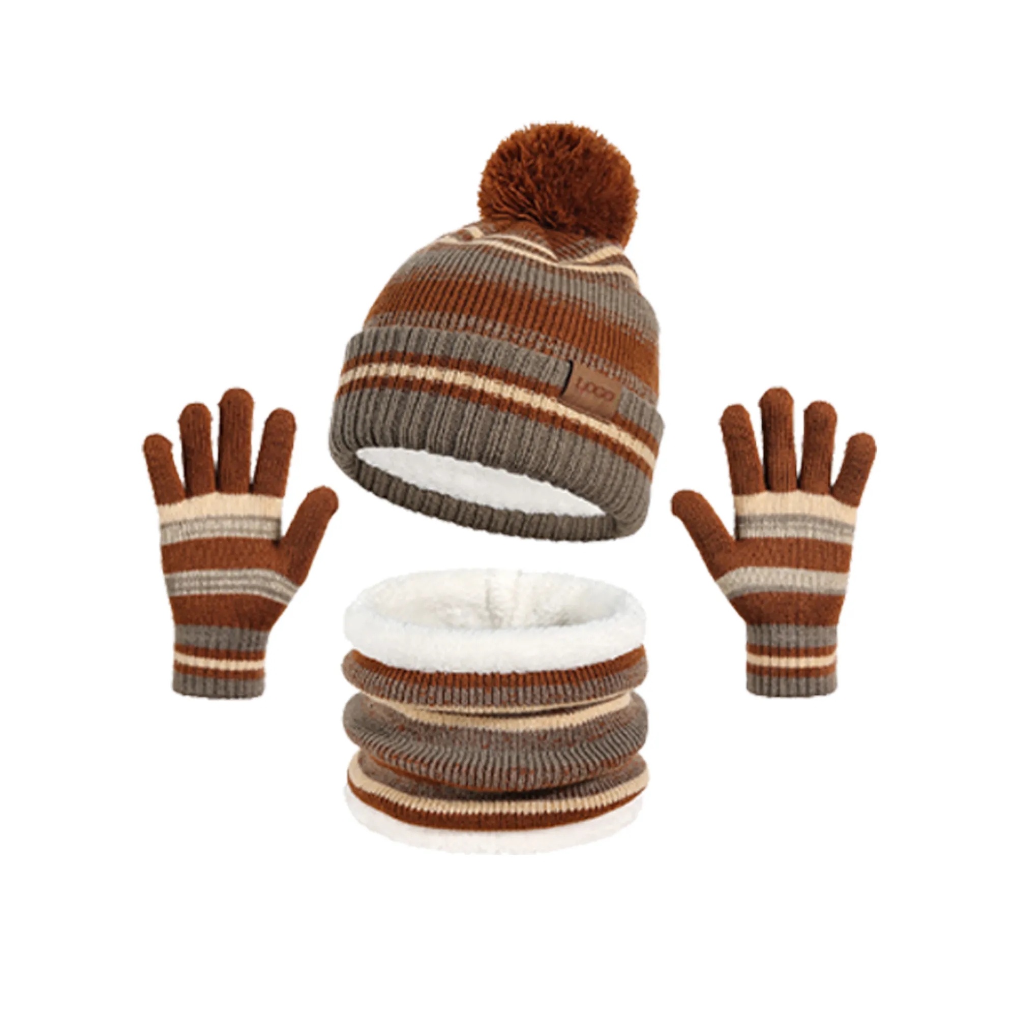 3 Pieces Winter Hat Scarf Glove Set for Kids 6