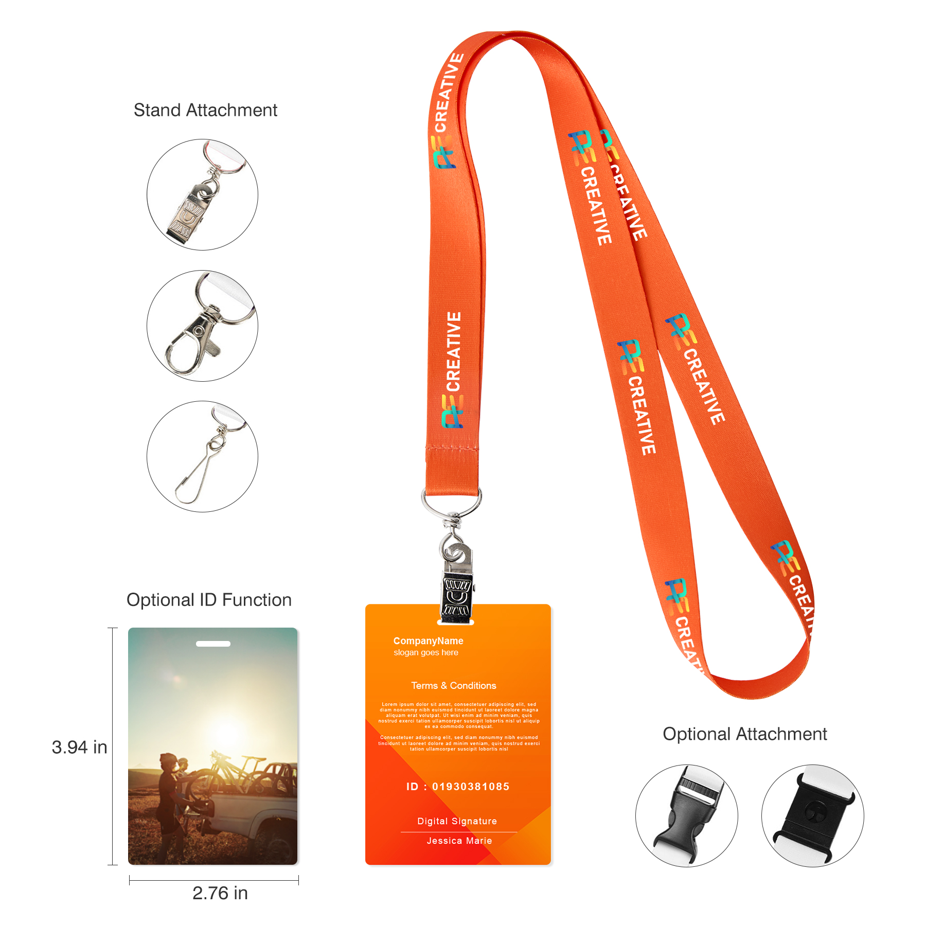 3/4" Full Color Sublimated Lanyard With PVC ID Card 7