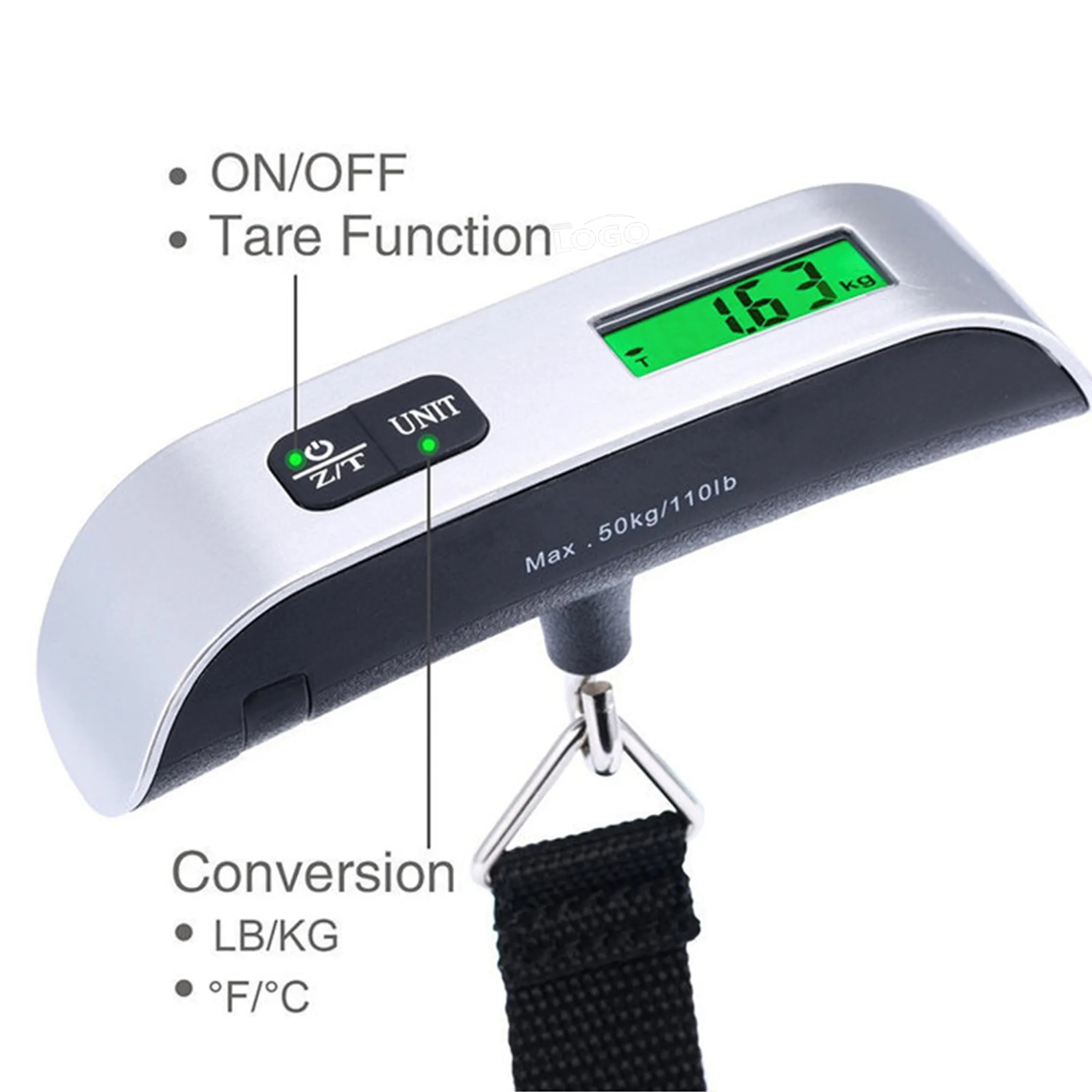 Portable Digital Hanging Baggage Scale w/Temperature Sensor 3