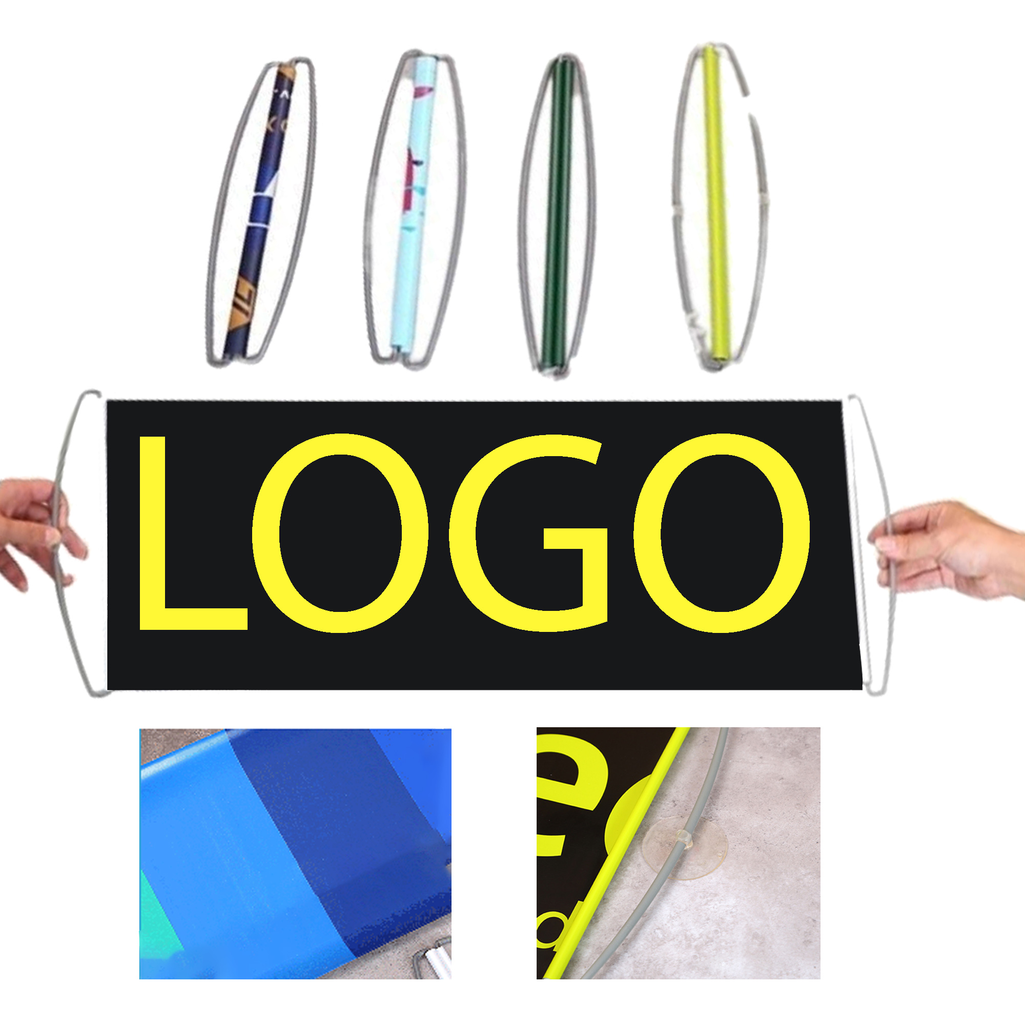 Portable & Retractable Handheld Banner Flag 2