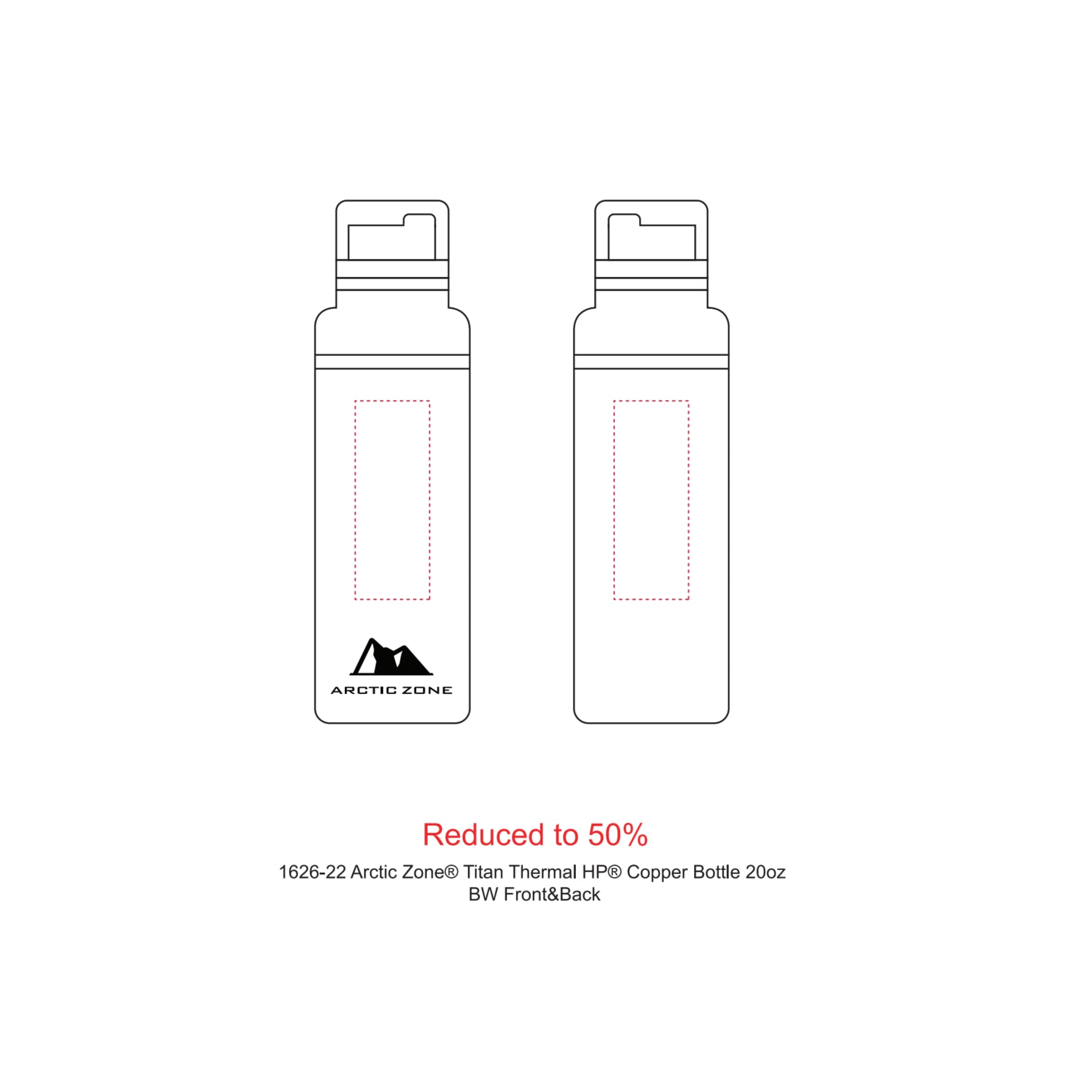 Arctic Zone® Titan Thermal HP® Copper Bottle 20oz, custom water bottle with logo imprint 22