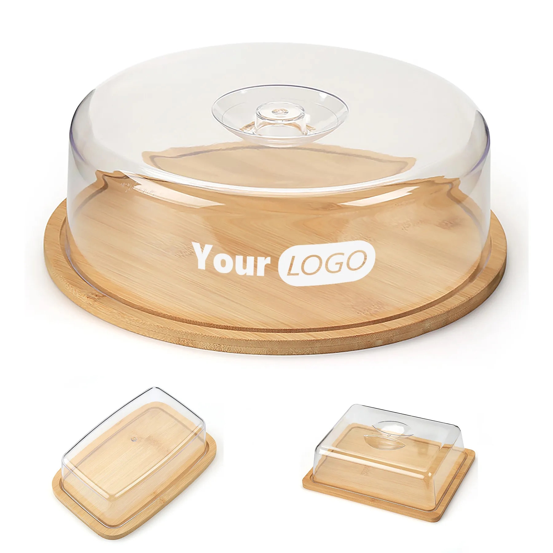 Wood Color Rectangular Bamboo Butter Box 3