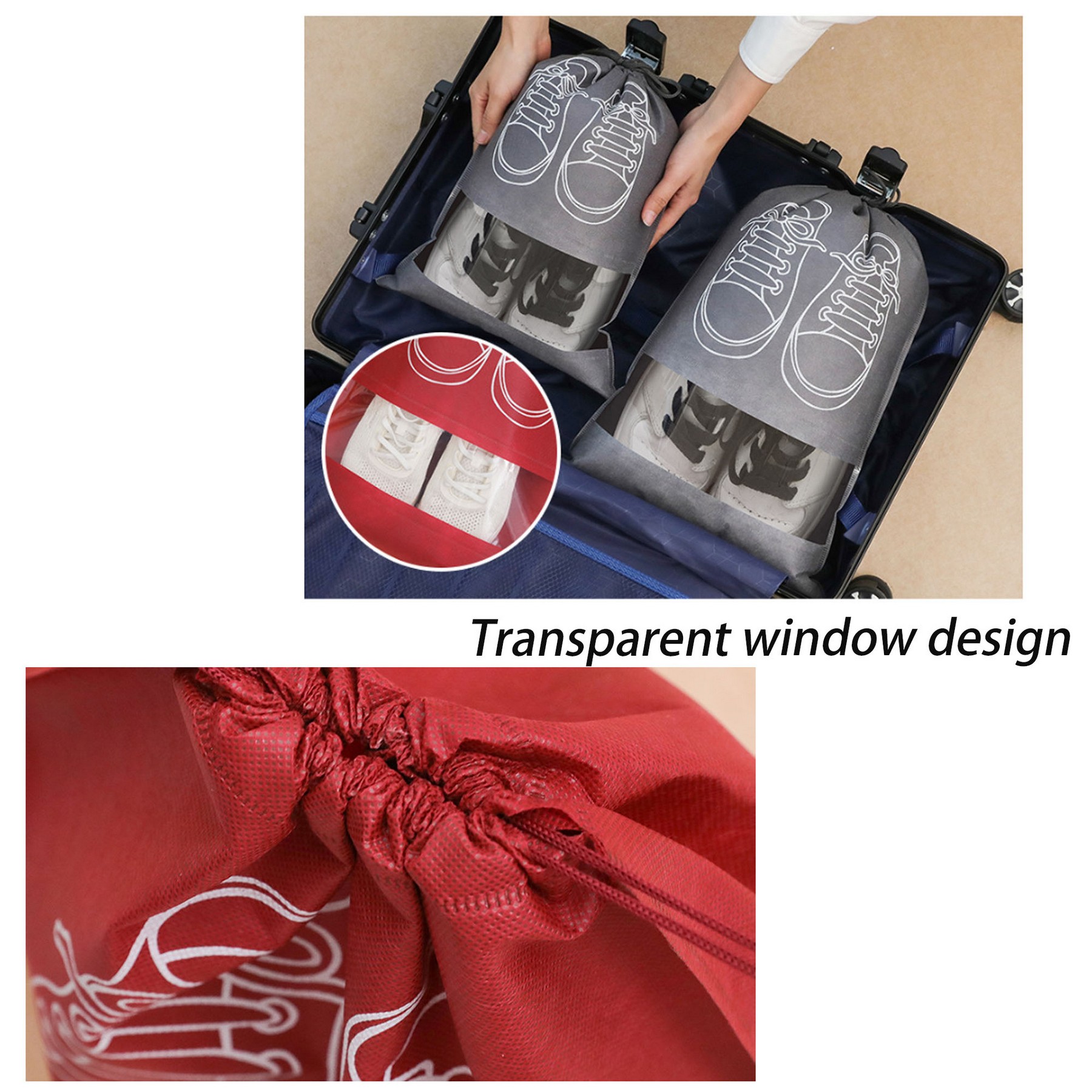 Travel Portable Drawstring Shoe Bag 3