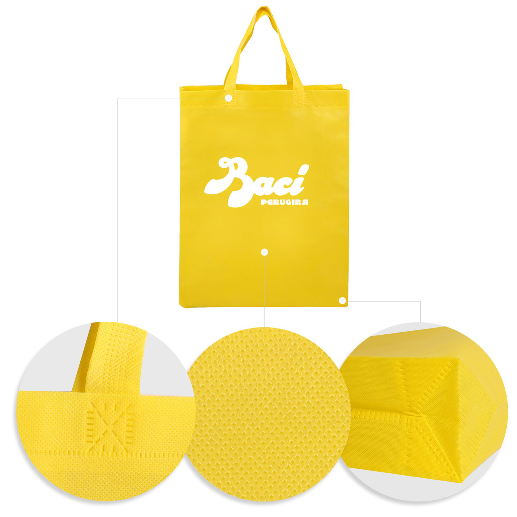 Heat Sealed Non-Woven Shopping Tote Bag(12" x 15" x 4") 3
