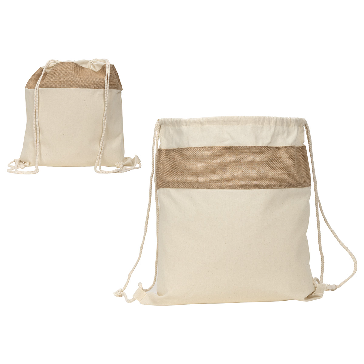 Savanna Jute & Recycled Cotton Drawstring Backpack 3