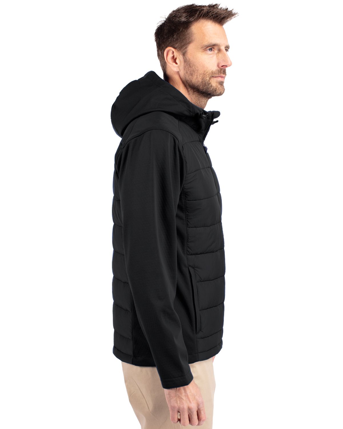 Cutter & Buck Evoke Epic Versatility Recycled Hybrid Softshell Mens Big & Tall Full Zip Hooded Jacket Big & Tall 22
