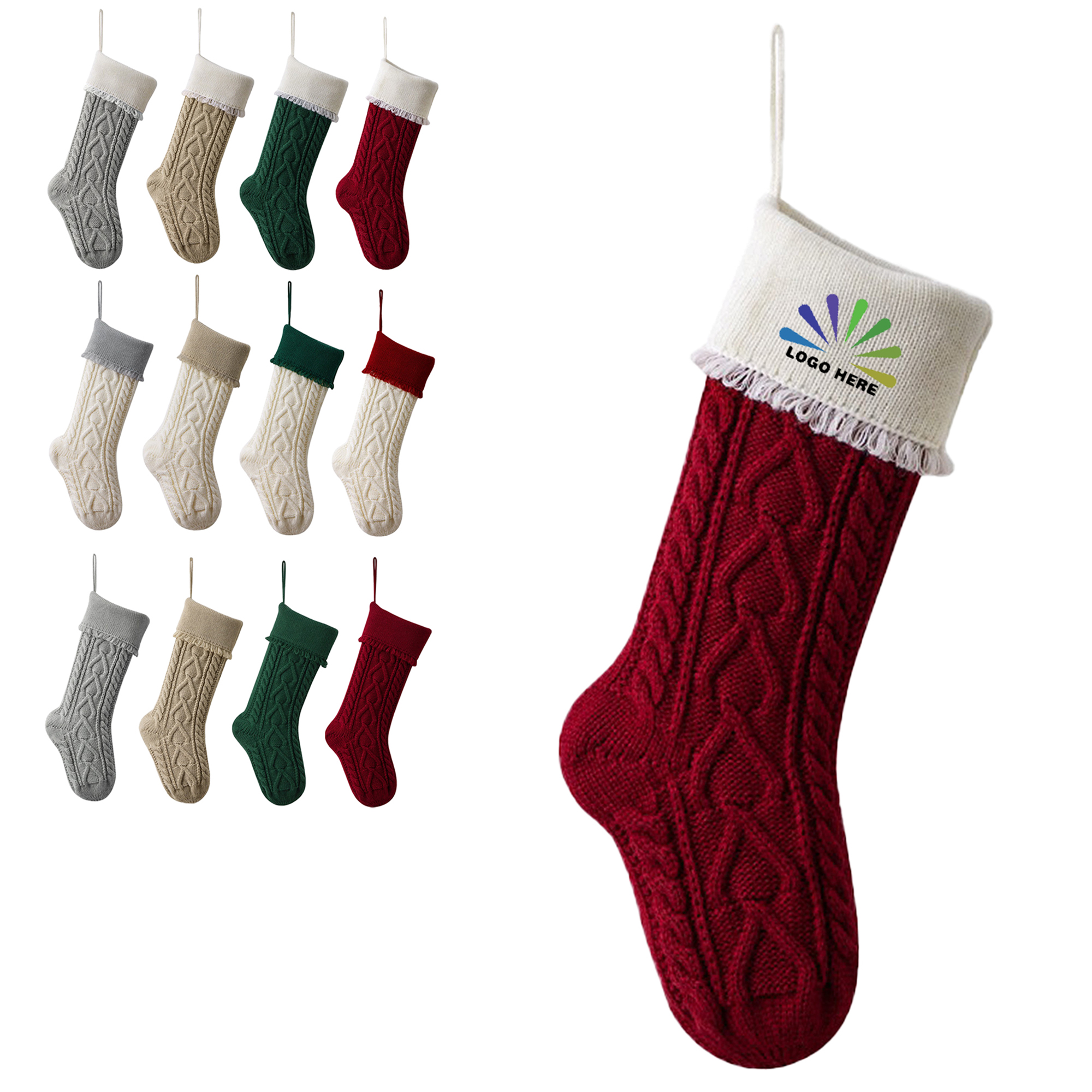 Knitted Christmas Stocking Gift Bag 2