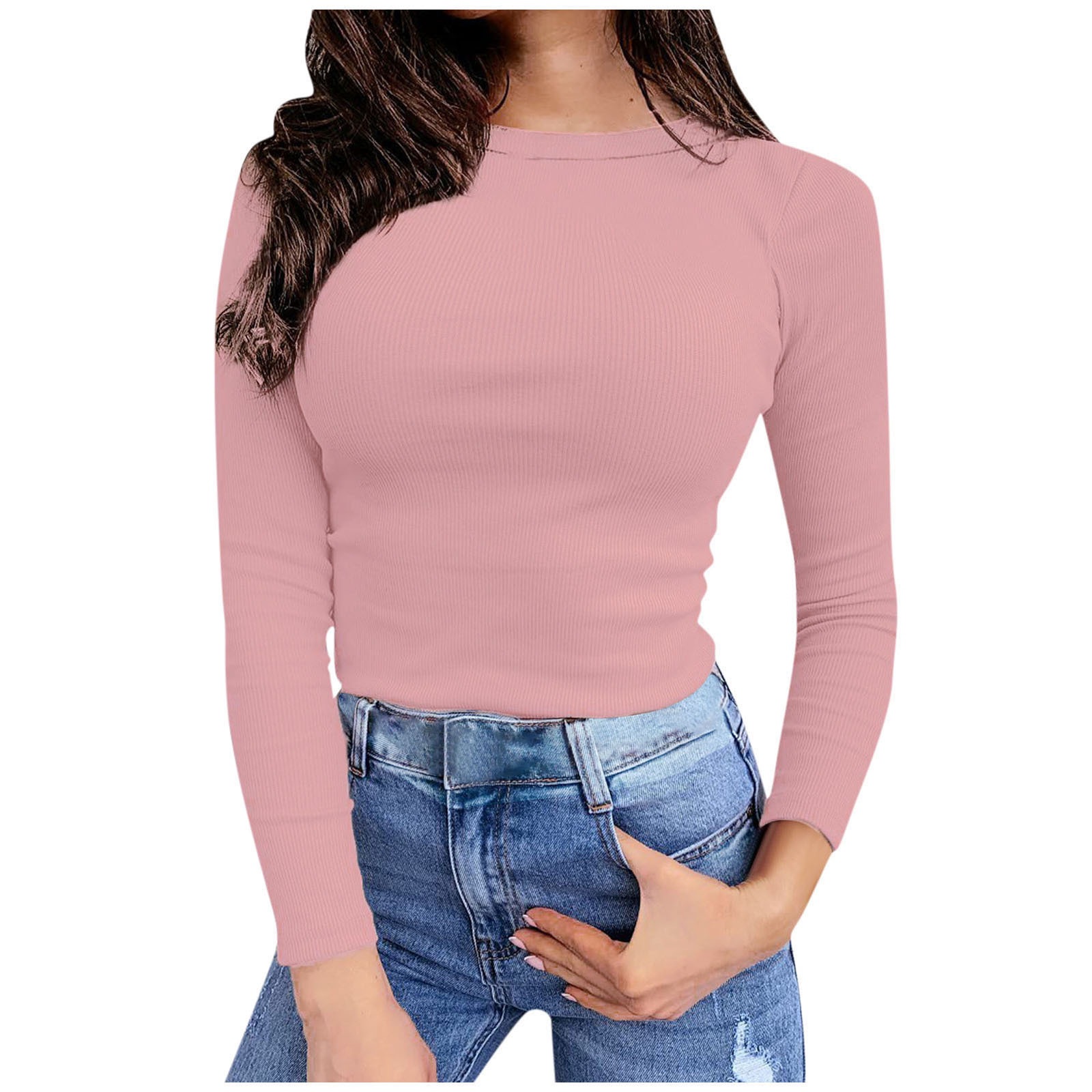 Long Sleeve Blouses Shirts Basic Tops 8