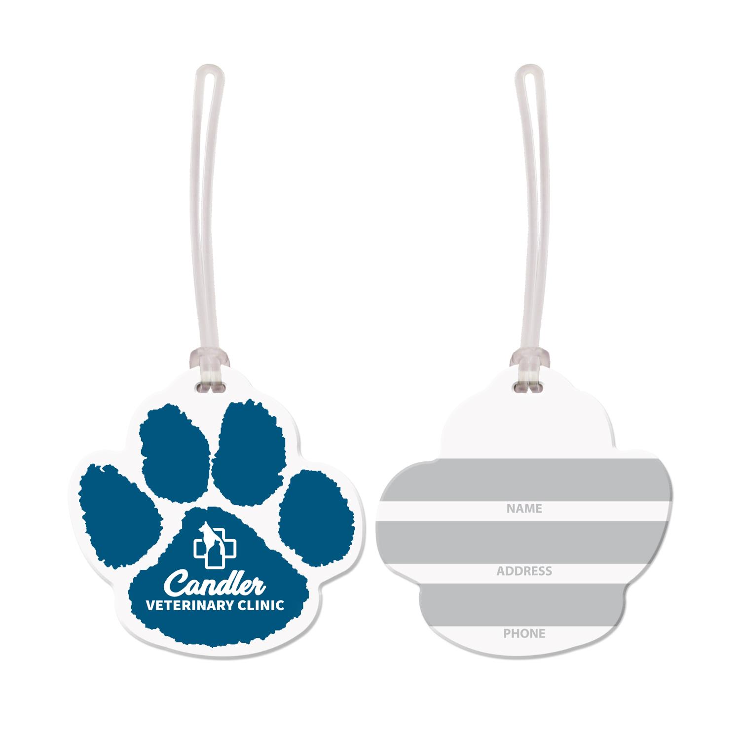 USA Made Paw Print Vinyl Luggage Tag 2