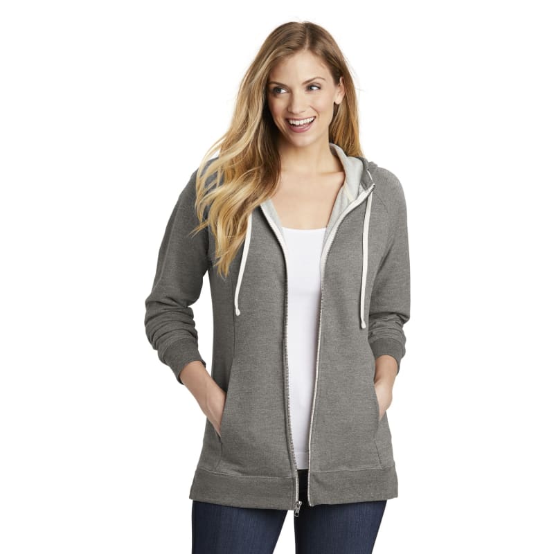 District Women's Perfect Tri French Terry Full-Zip Hoodie. 2