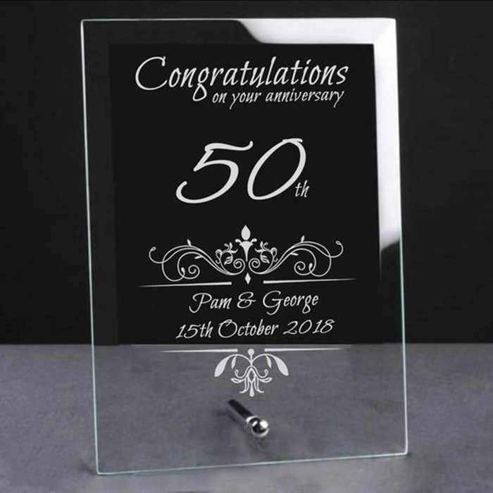 Personalized Anniversary Glass Plaque 2