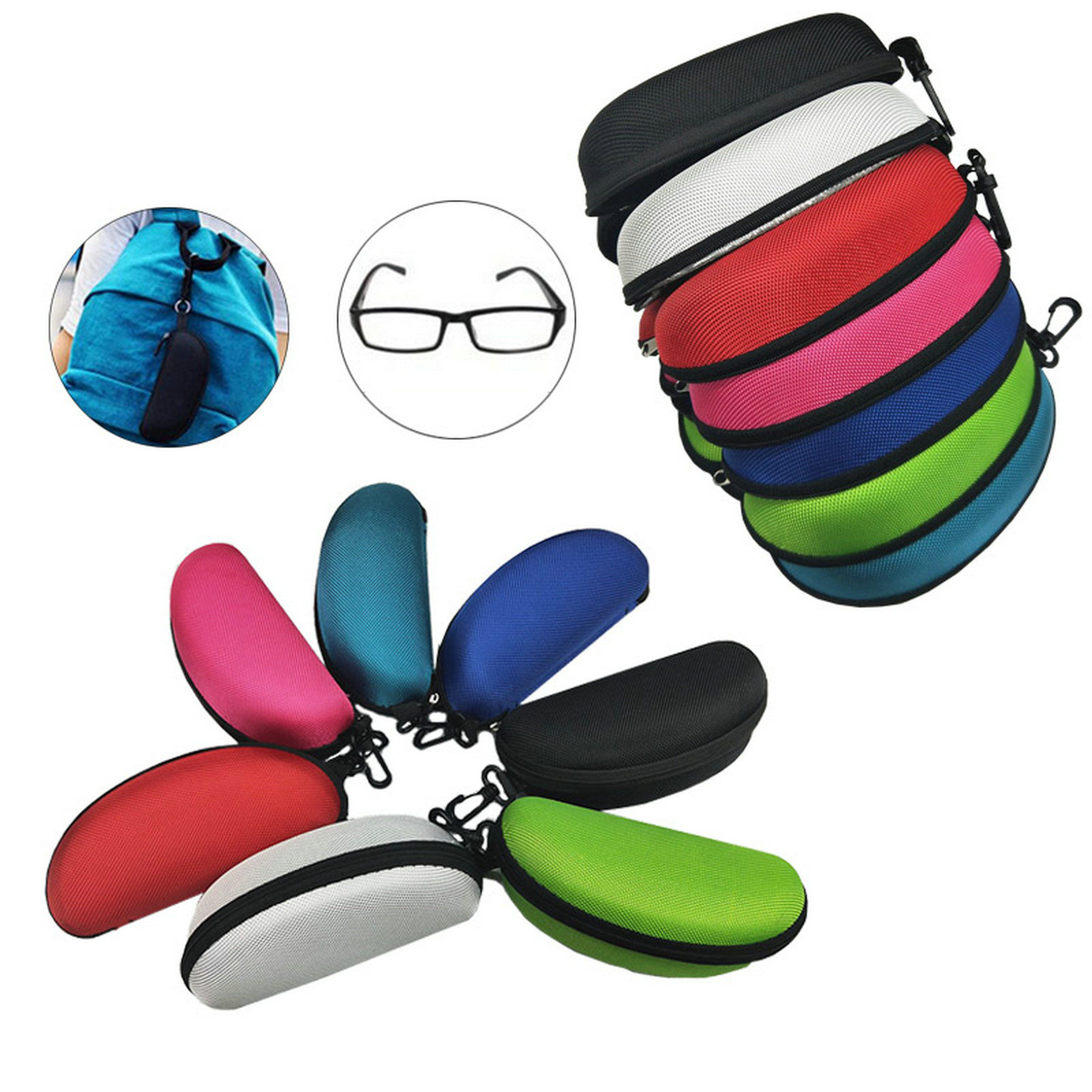 Zipper EVA Sunglasses Case With Clip 2