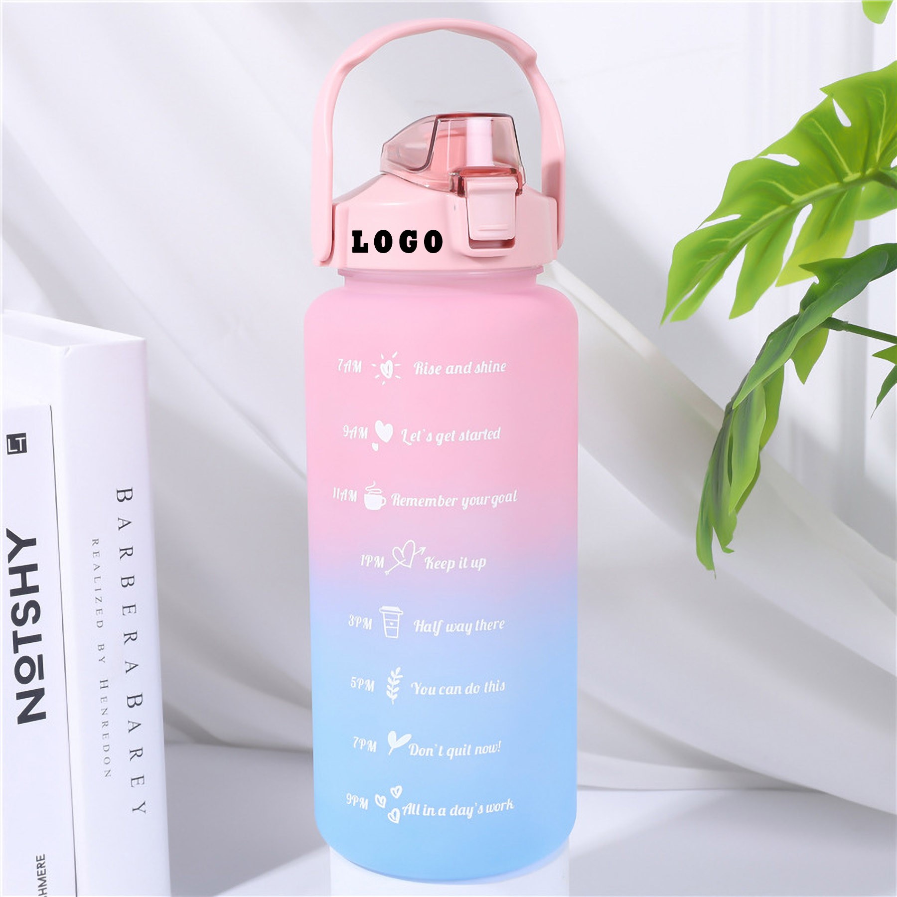 64 Oz Trendy Water Bottle With Time Marker