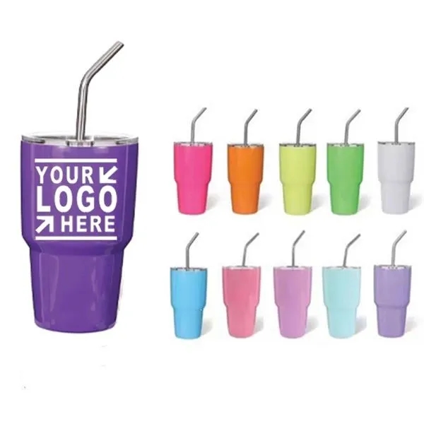 2 oz Mini Tumbler Stainless Wine cup With Straw 11
