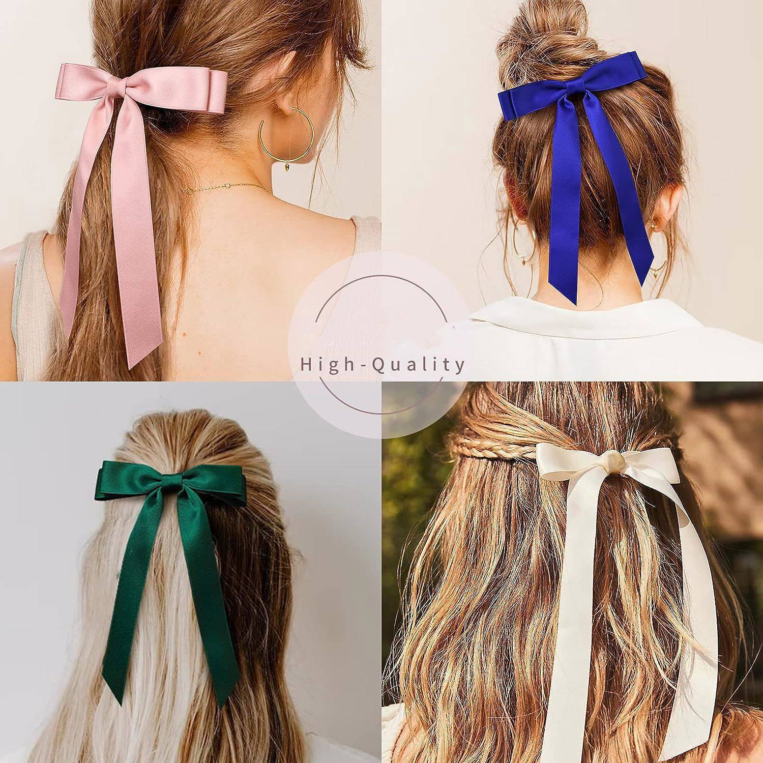 Polyester Bow Barrettes Hair Ribbons 4