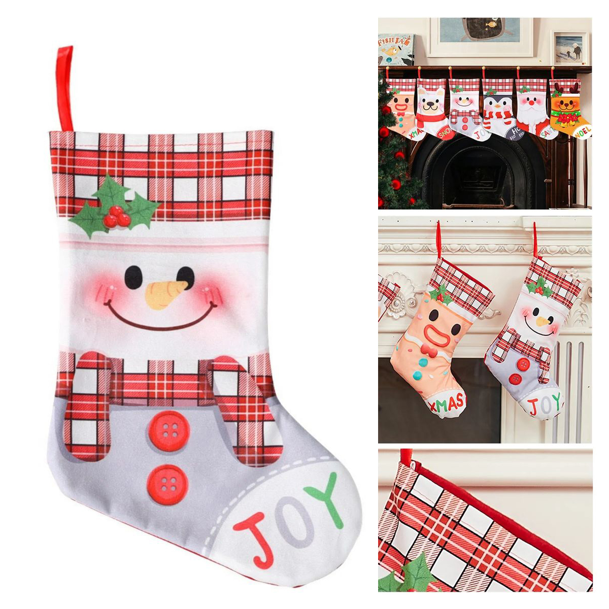 Brushed Fabric Large Christmas Tree Stocking 2